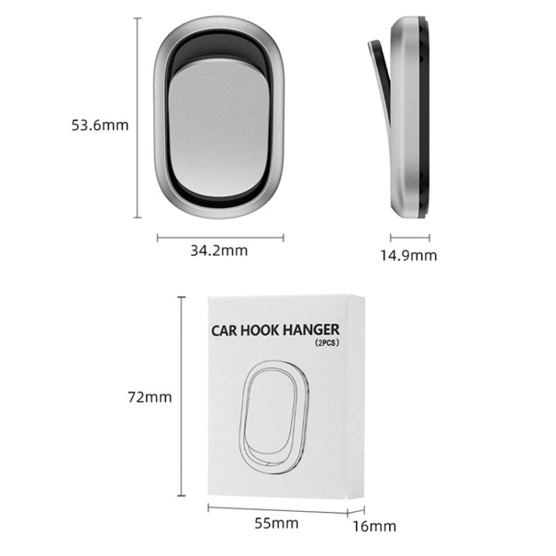 2PCS Car Mini Hook Adhesive Metal Hanger for Key, Purse, Headphone, Charging Cable