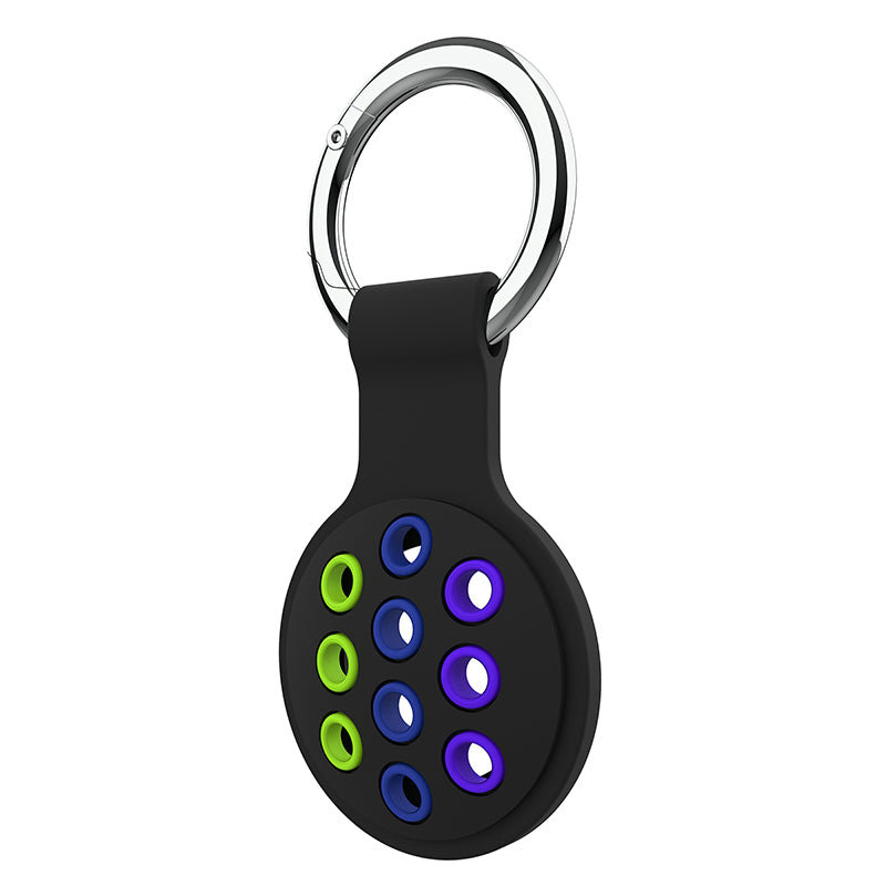For Apple AirTag Bluetooth Tracker Silicone Case Protective Cover with Ring Buckle