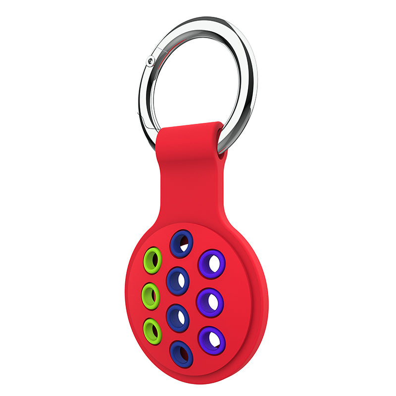For Apple AirTag Bluetooth Tracker Silicone Case Protective Cover with Ring Buckle