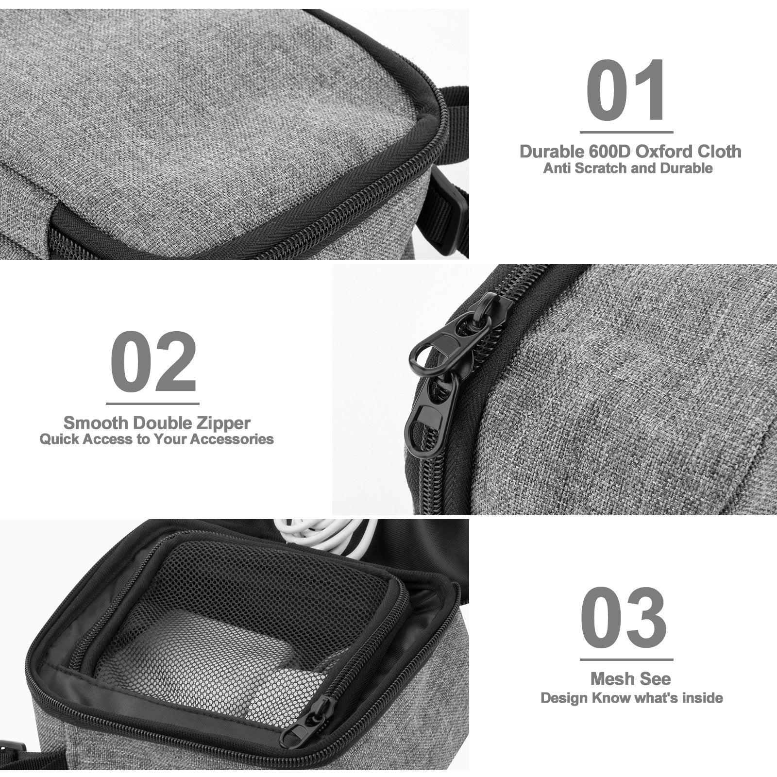 TXESIGN Storage Bag for Laptop Charger Power Bank Earphones Cable Organizer Bag