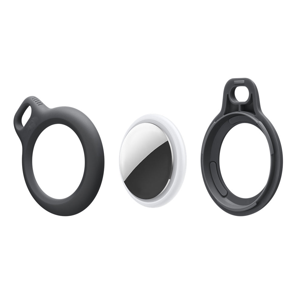 For Apple AirTag PC Protective Cover Bluetooth Tracker Anti-drop Case with Keyring