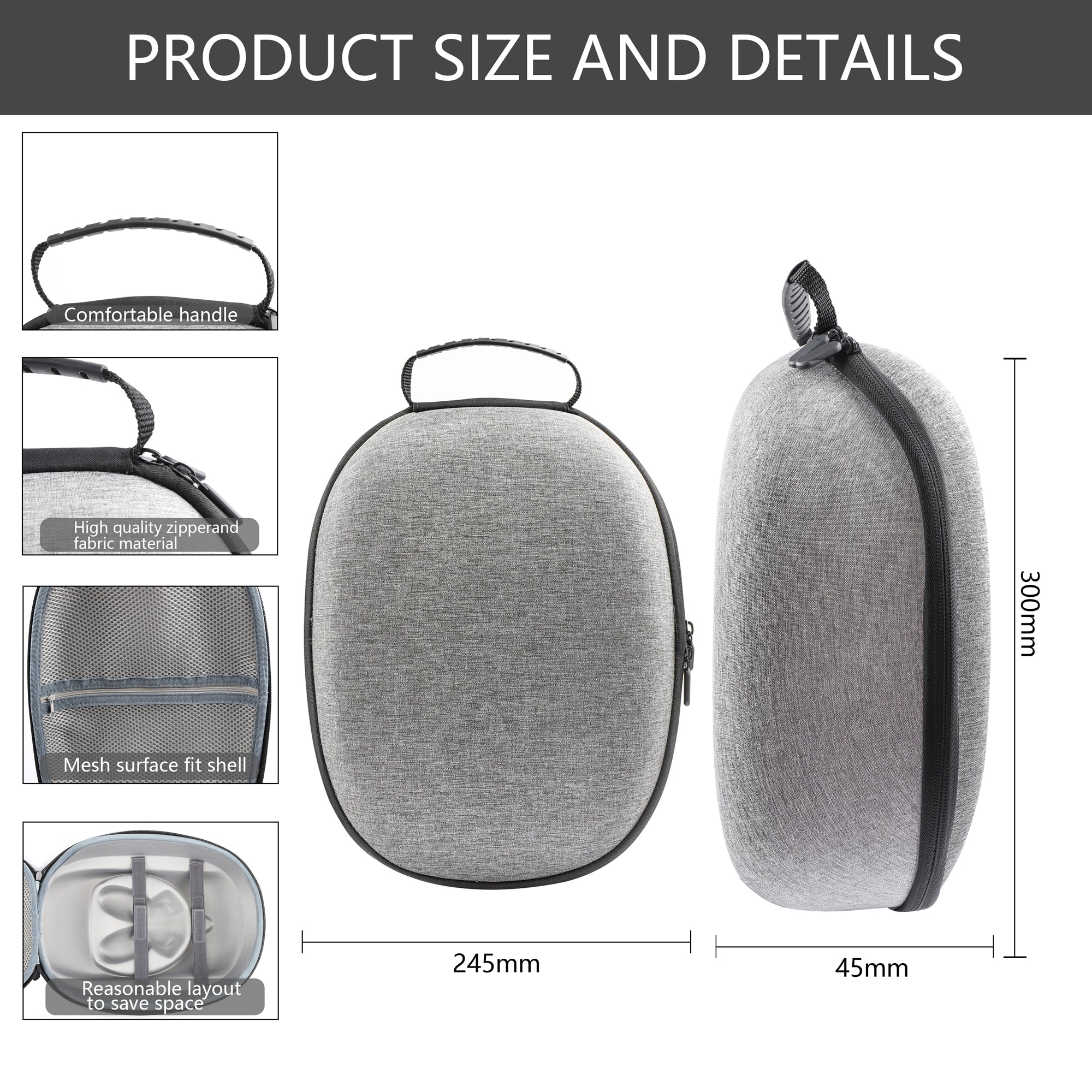 For Meta Quest 3 VR Headset Carrying Case EVA Hard Shell Storage Bag Shockproof Handbag