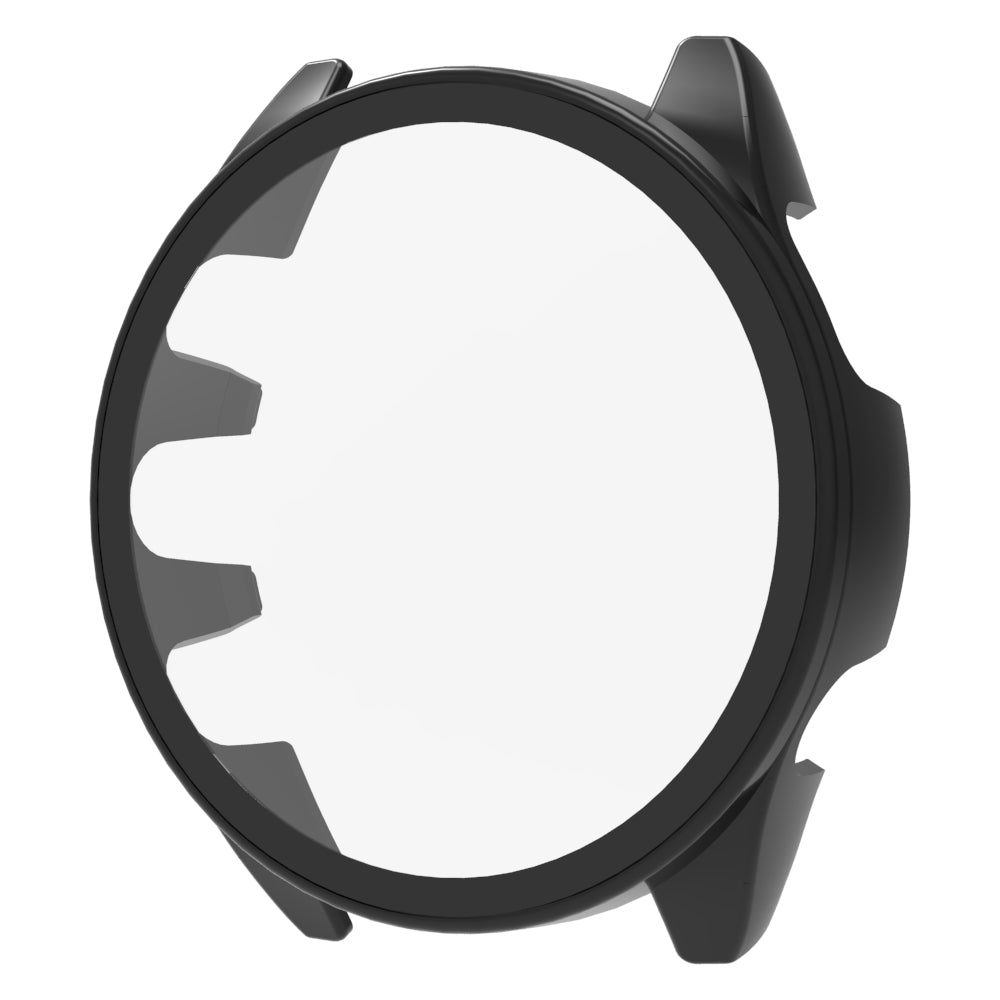 For Garmin Forerunner 165 Watch Case Hard PC Cover with Tempered Glass Screen Protector - Transparent