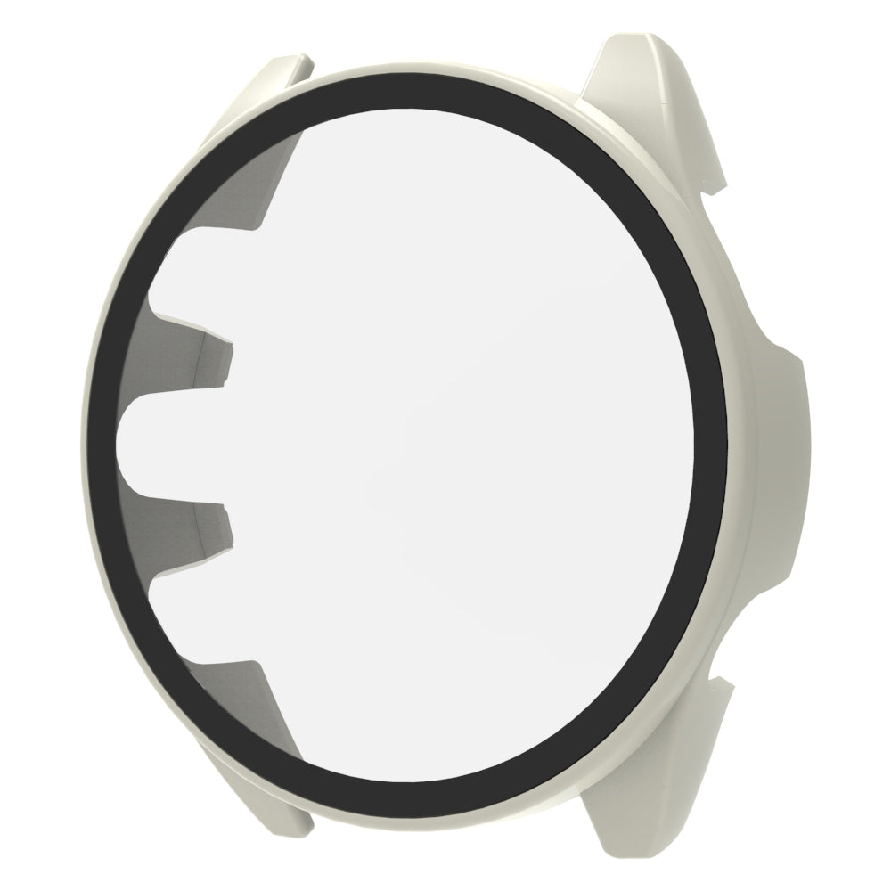 For Garmin Forerunner 165 Watch Case Hard PC Cover with Tempered Glass Screen Protector - Transparent