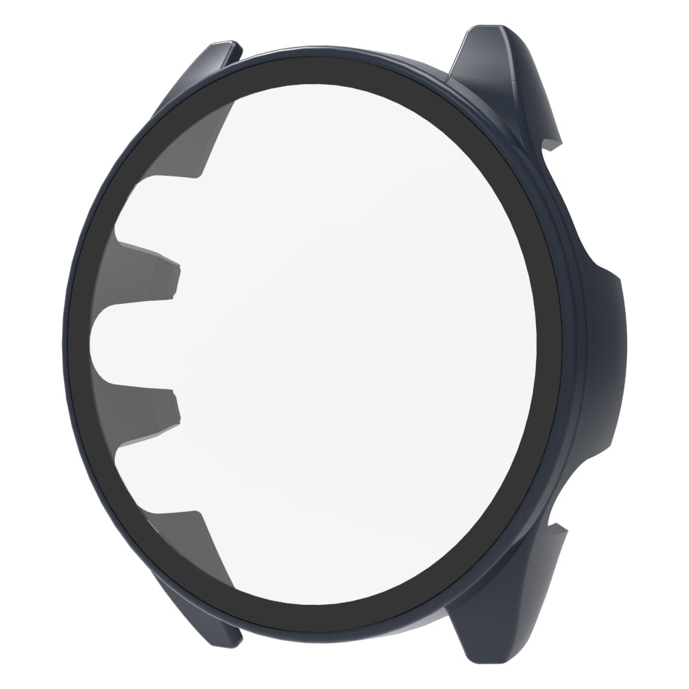 For Garmin Forerunner 165 Watch Case Hard PC Cover with Tempered Glass Screen Protector - Transparent