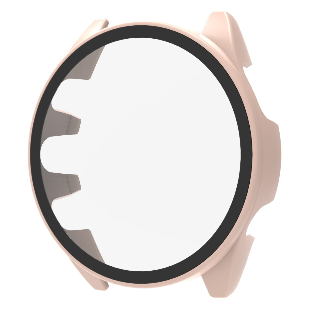 For Garmin Forerunner 165 Watch Case Hard PC Cover with Tempered Glass Screen Protector - Transparent