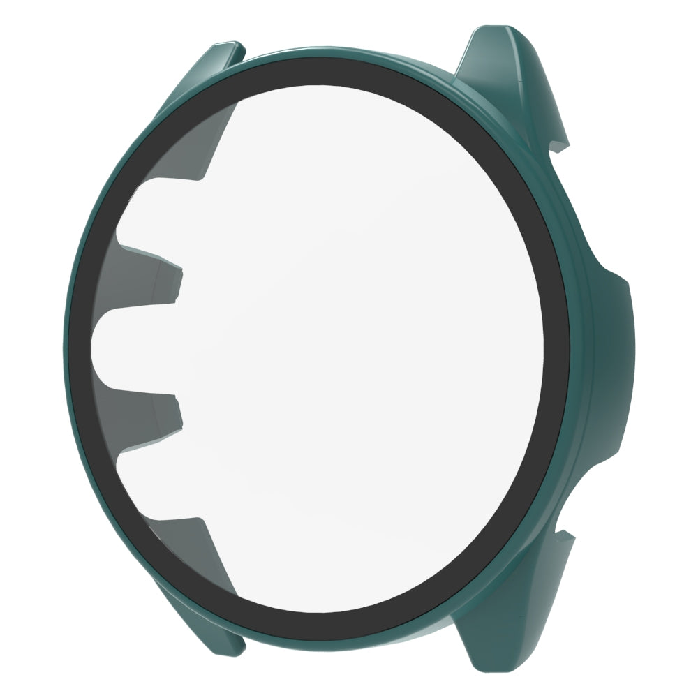 For Garmin Forerunner 165 Watch Case Hard PC Cover with Tempered Glass Screen Protector - Transparent