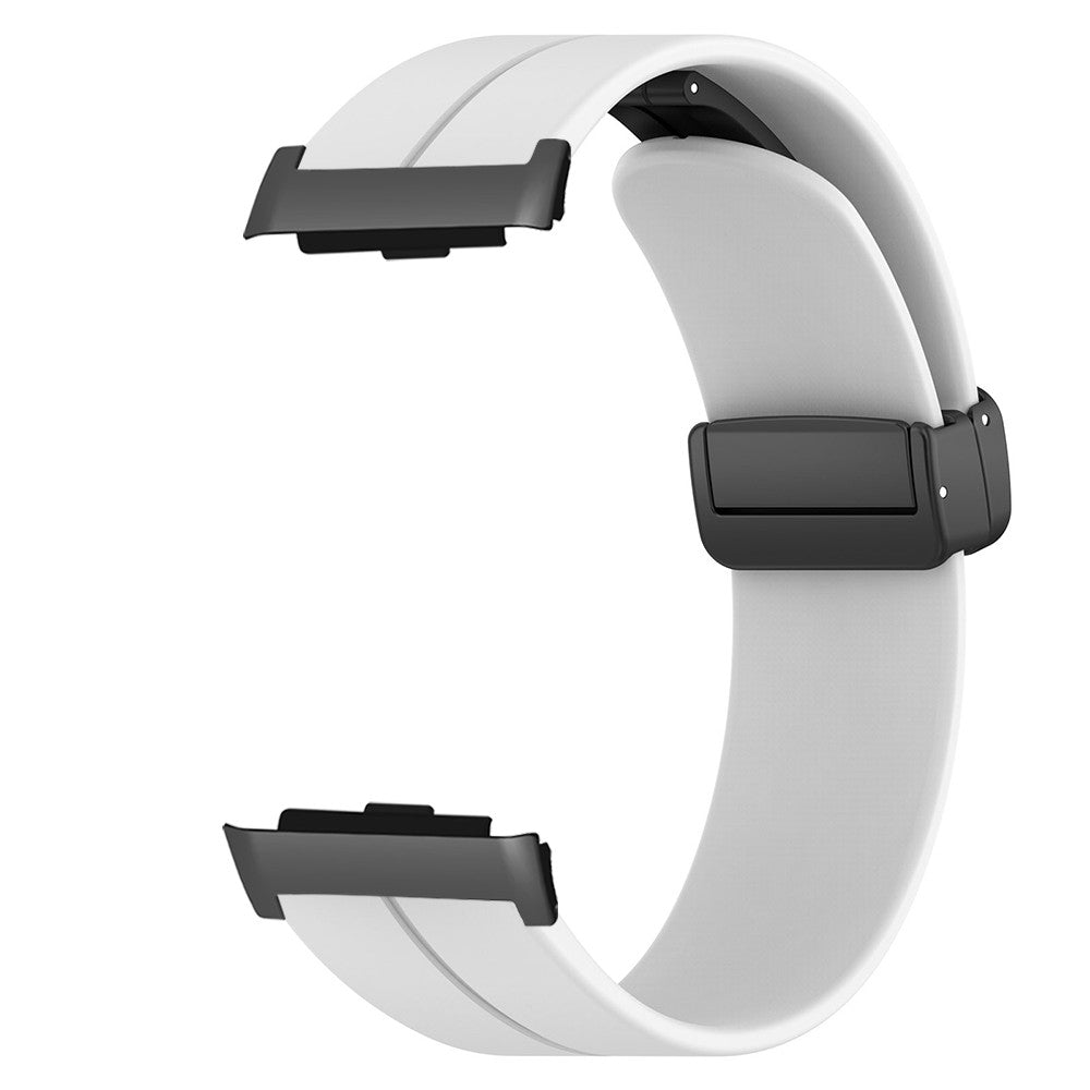 For Huawei Watch D Strap Replacement Soft Silicone Watch Strap with Magnetic Folding Buckle - White