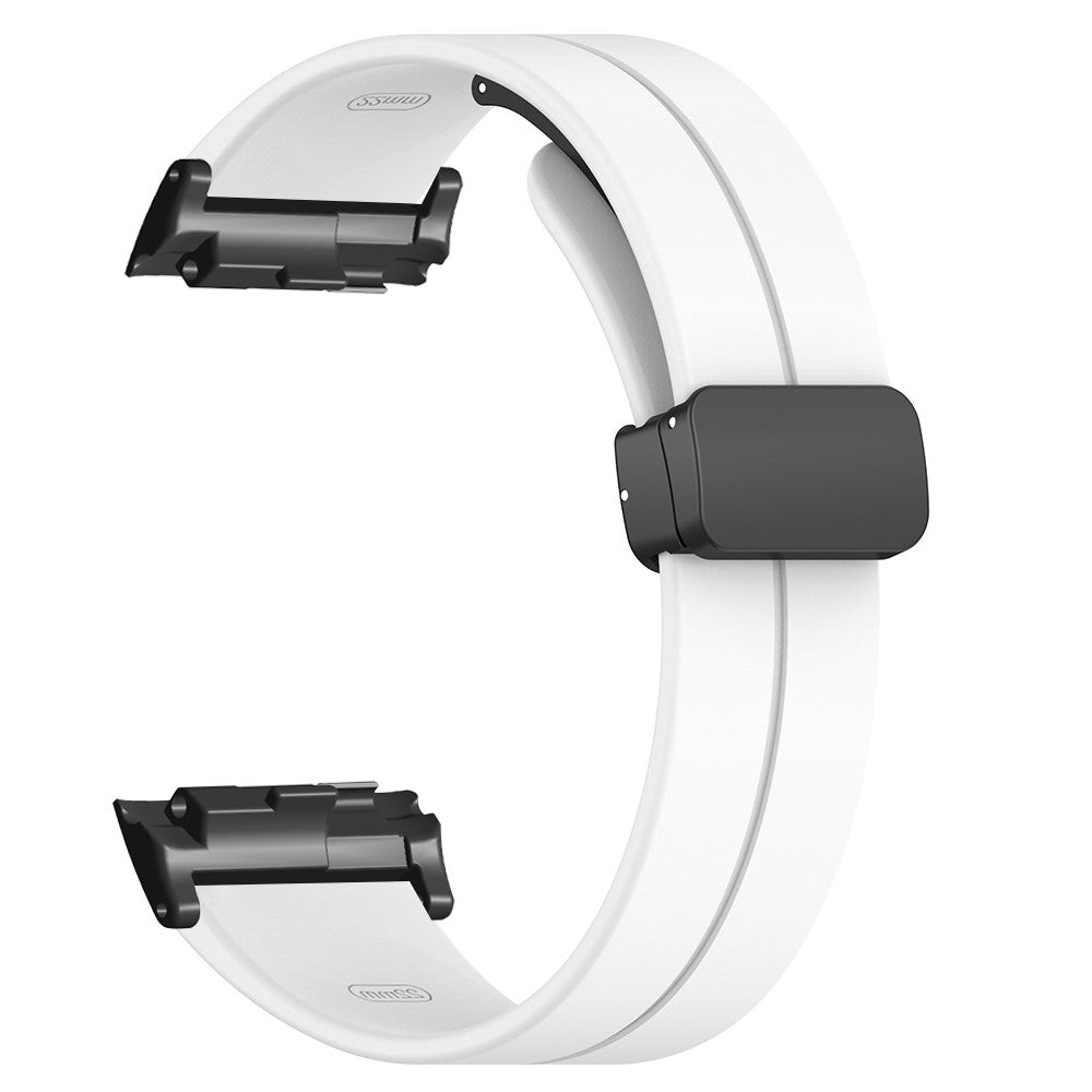 For Huawei Watch D Strap Replacement Soft Silicone Watch Strap with Magnetic Folding Buckle - White