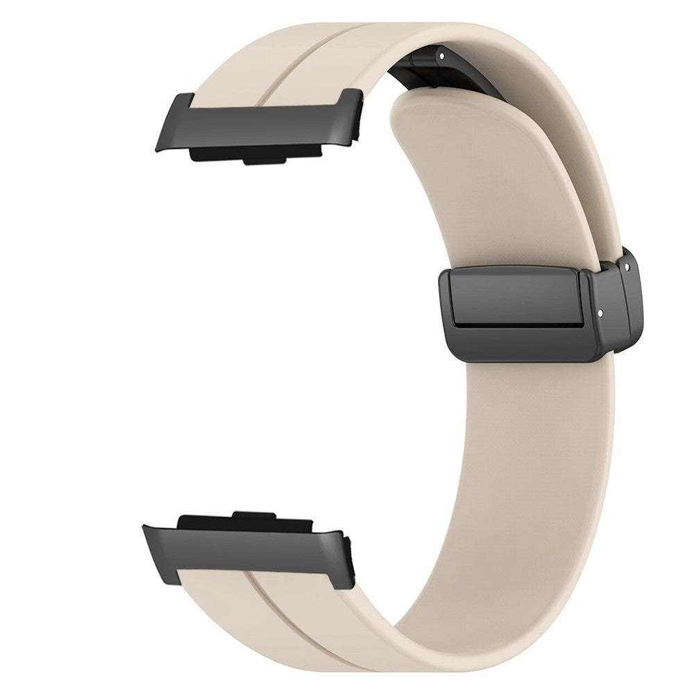 For Huawei Watch D Strap Replacement Soft Silicone Watch Strap with Magnetic Folding Buckle - White