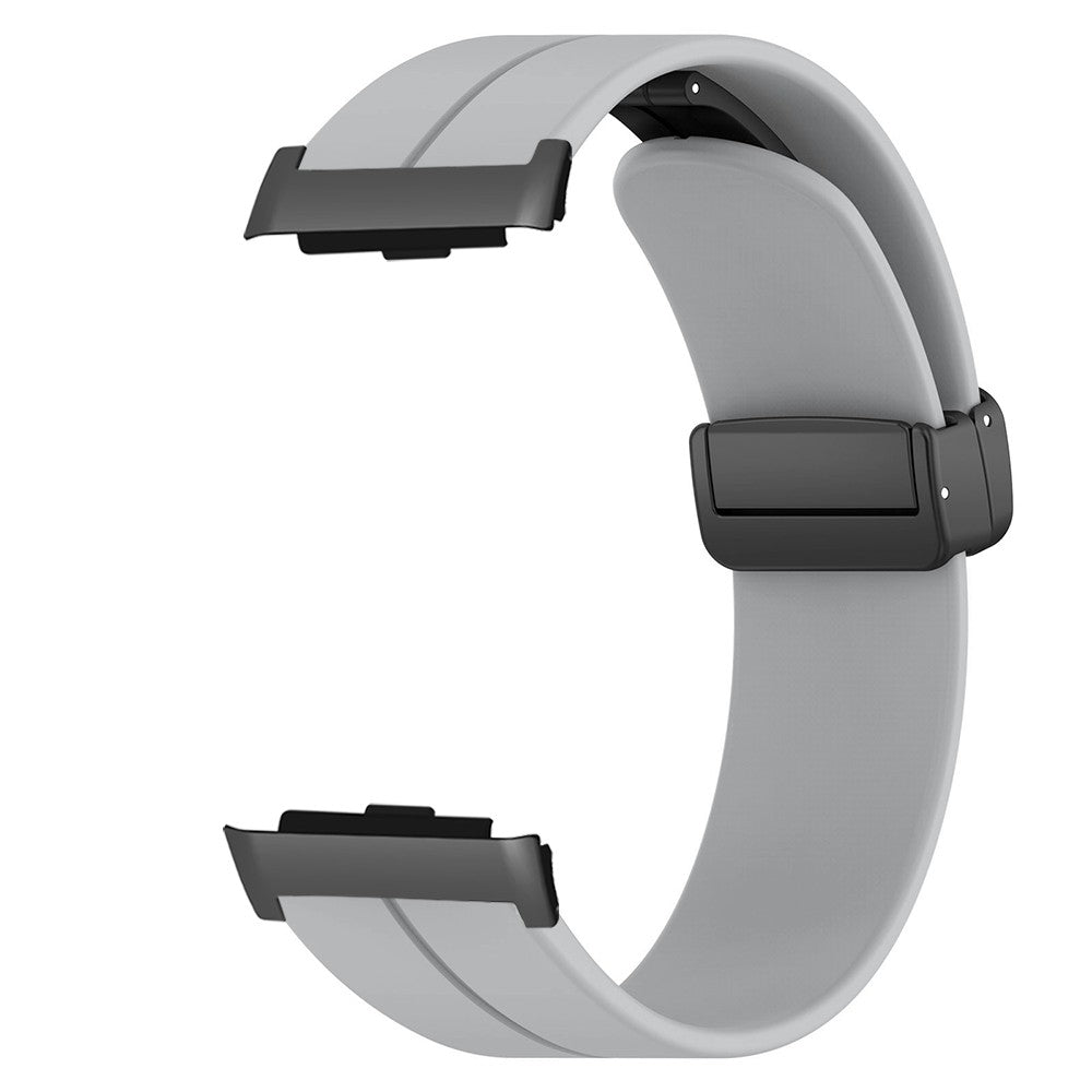 For Huawei Watch D Strap Replacement Soft Silicone Watch Strap with Magnetic Folding Buckle - White