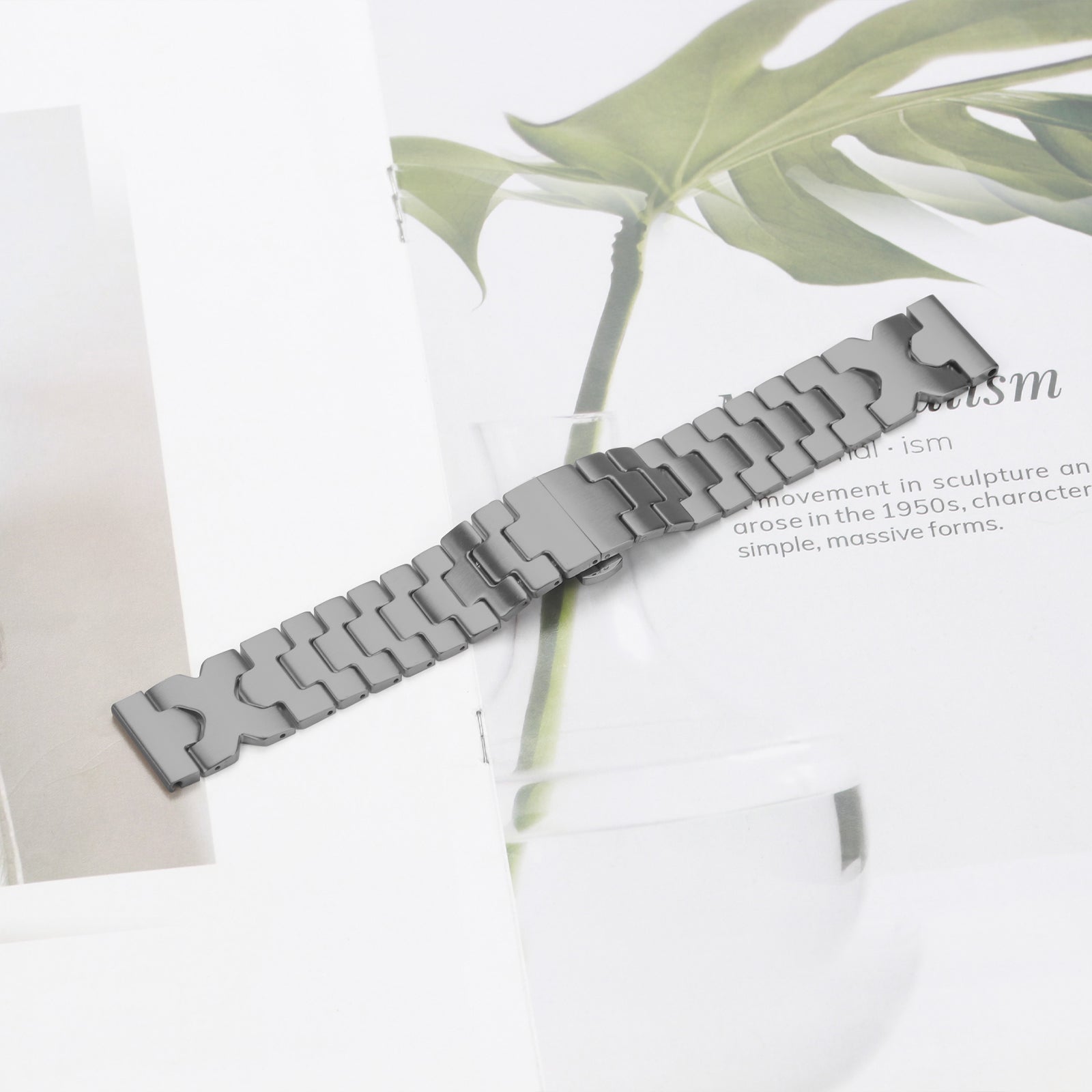 Stainless Steel Watch Band For Honor Watch GS Pro / MagicWatch 2 46mm / MagicWatch 1 / Watch Dream X-Shaped Butterfly Clasp Titanium