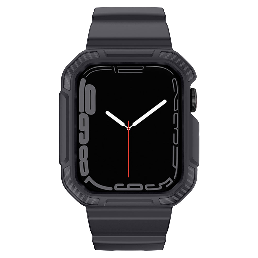For Apple Watch Series 9 8 7 45mm / 6 5 4 SE SE (2022) SE (2023) 44mm / 3 2 1 42mm TPU Band with Watch Case - Dark Grey
