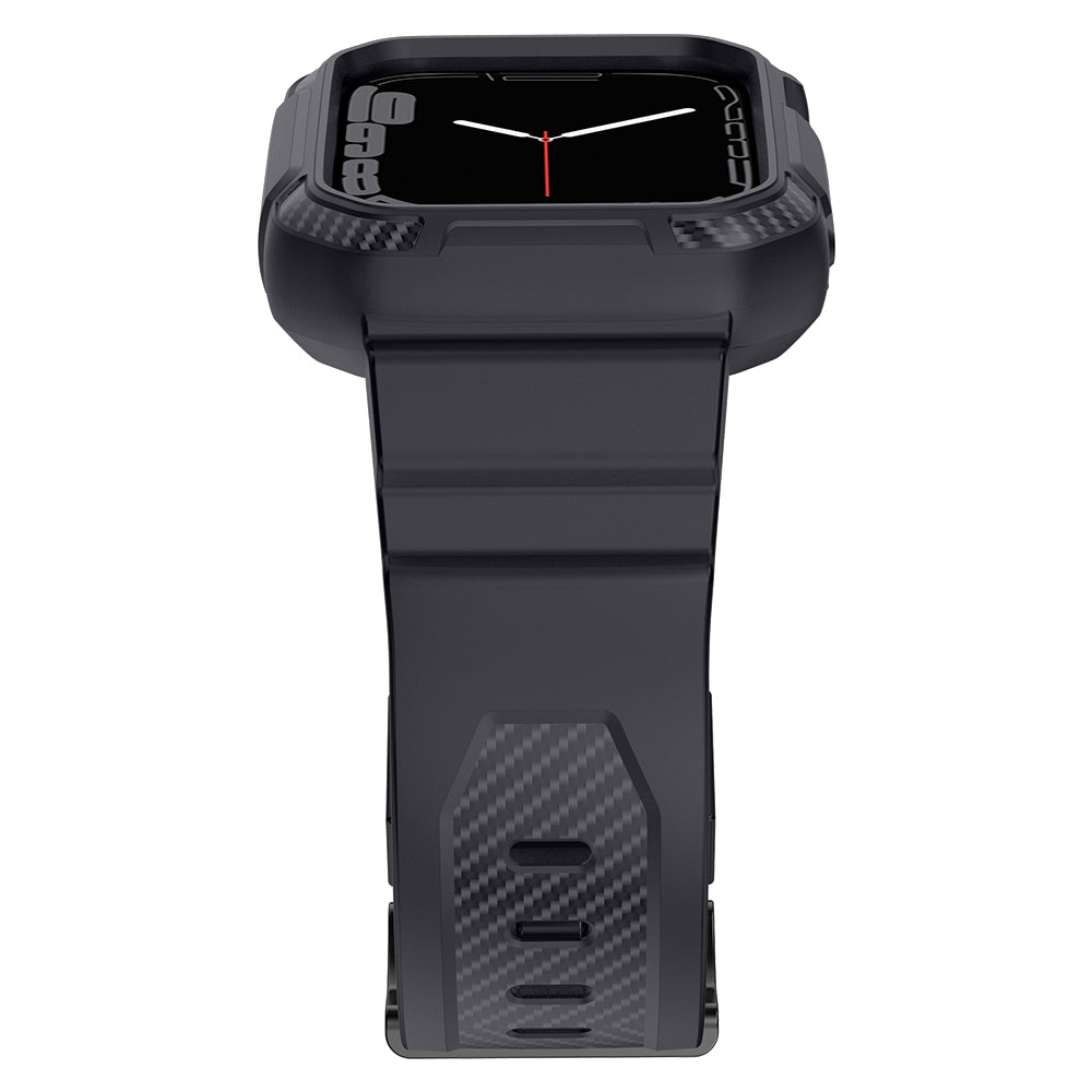 For Apple Watch Series 9 8 7 45mm / 6 5 4 SE SE (2022) SE (2023) 44mm / 3 2 1 42mm TPU Band with Watch Case - Dark Grey