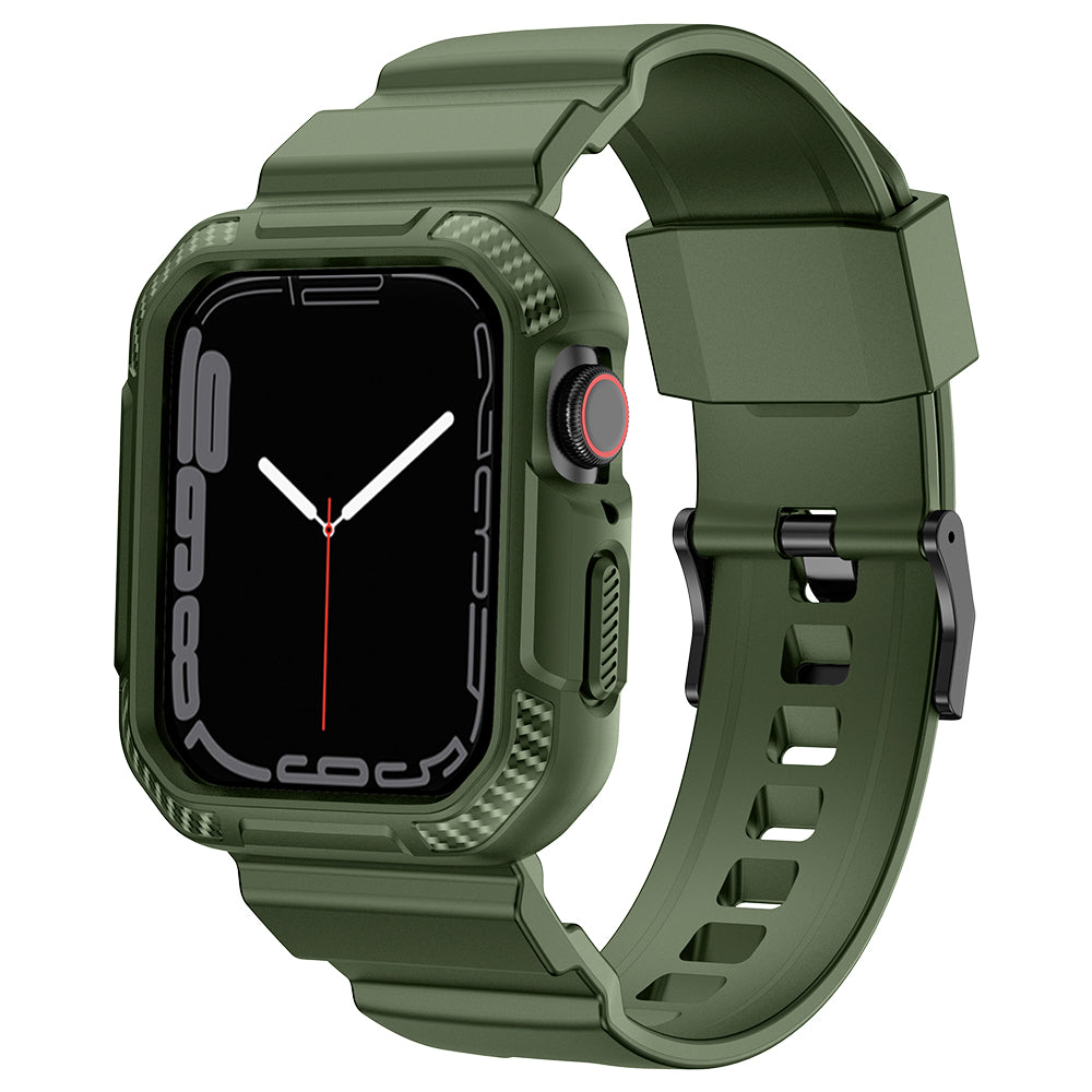 For Apple Watch Series 9 8 7 45mm / 6 5 4 SE SE (2022) SE (2023) 44mm / 3 2 1 42mm TPU Band with Watch Case - Dark Grey