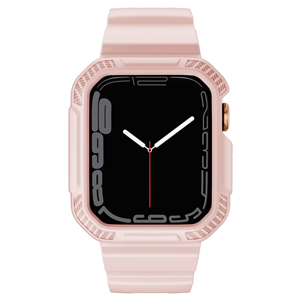 For Apple Watch Series 9 8 7 41mm / 6 5 4 SE SE (2022) SE (2023) 40mm / 3 2 1 38mm Watch Band TPU Strap with Case - Pink