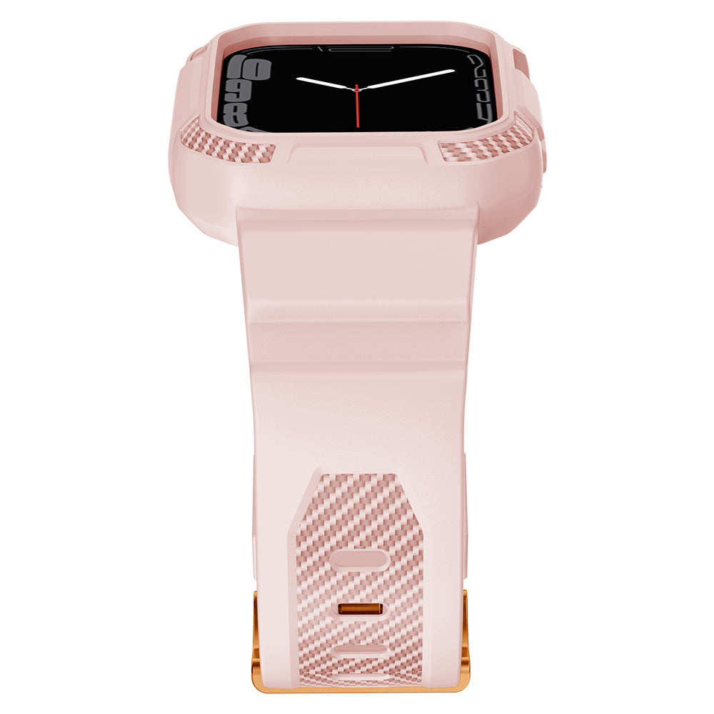 For Apple Watch Series 9 8 7 41mm / 6 5 4 SE SE (2022) SE (2023) 40mm / 3 2 1 38mm Watch Band TPU Strap with Case - Pink