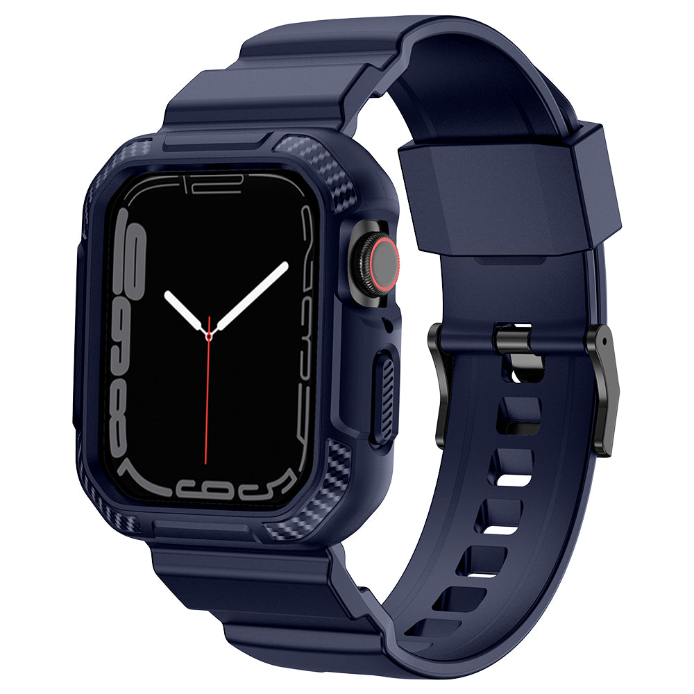 For Apple Watch Series 9 8 7 41mm / 6 5 4 SE SE (2022) SE (2023) 40mm / 3 2 1 38mm Watch Band TPU Strap with Case - Pink