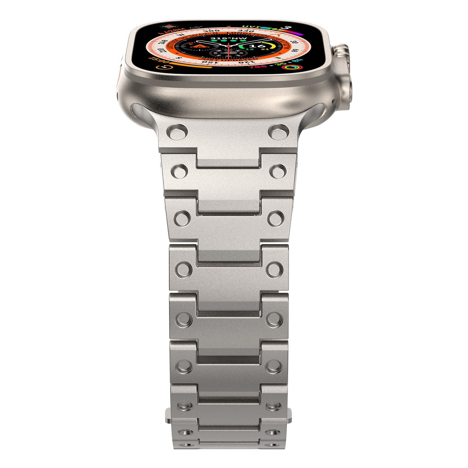 For Apple Watch Ultra 2 Ultra 49mm / Series 9 8 7 45mm / 6 5 4 SE (2022) SE (2023) SE 44mm / 3 2 1 42mm Stainless Steel Watch Strap - Titanium