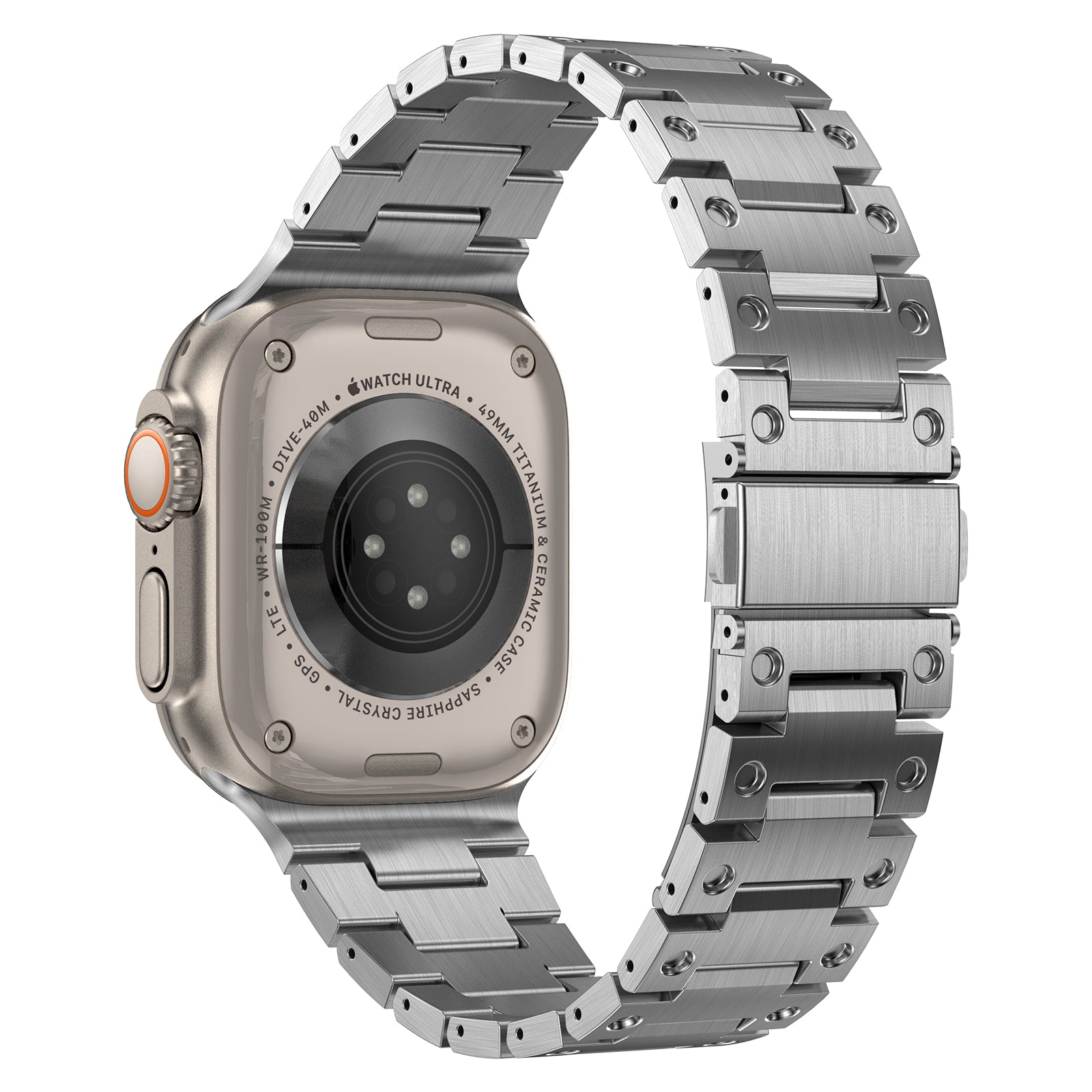 For Apple Watch Ultra 2 Ultra 49mm / Series 9 8 7 45mm / 6 5 4 SE (2022) SE (2023) SE 44mm / 3 2 1 42mm Stainless Steel Watch Strap - Titanium