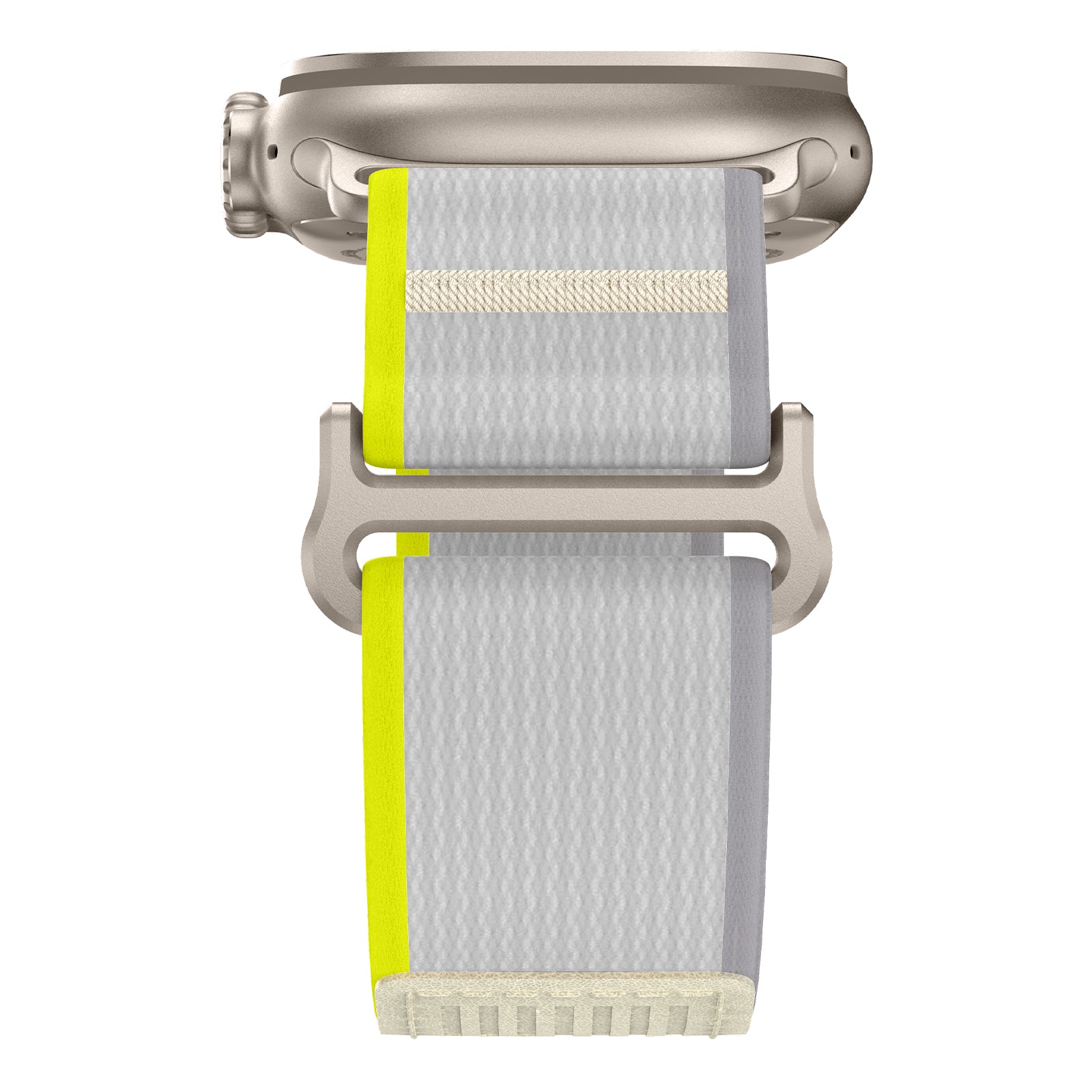 For Apple Watch Ultra 2 Ultra 49mm / Series 9 8 7 45mm / 6 5 4 SE (2023) SE (2022) SE 44mm / 3 2 1 42mm Nylon Braided Watch Band, Size: M - Yellow+White