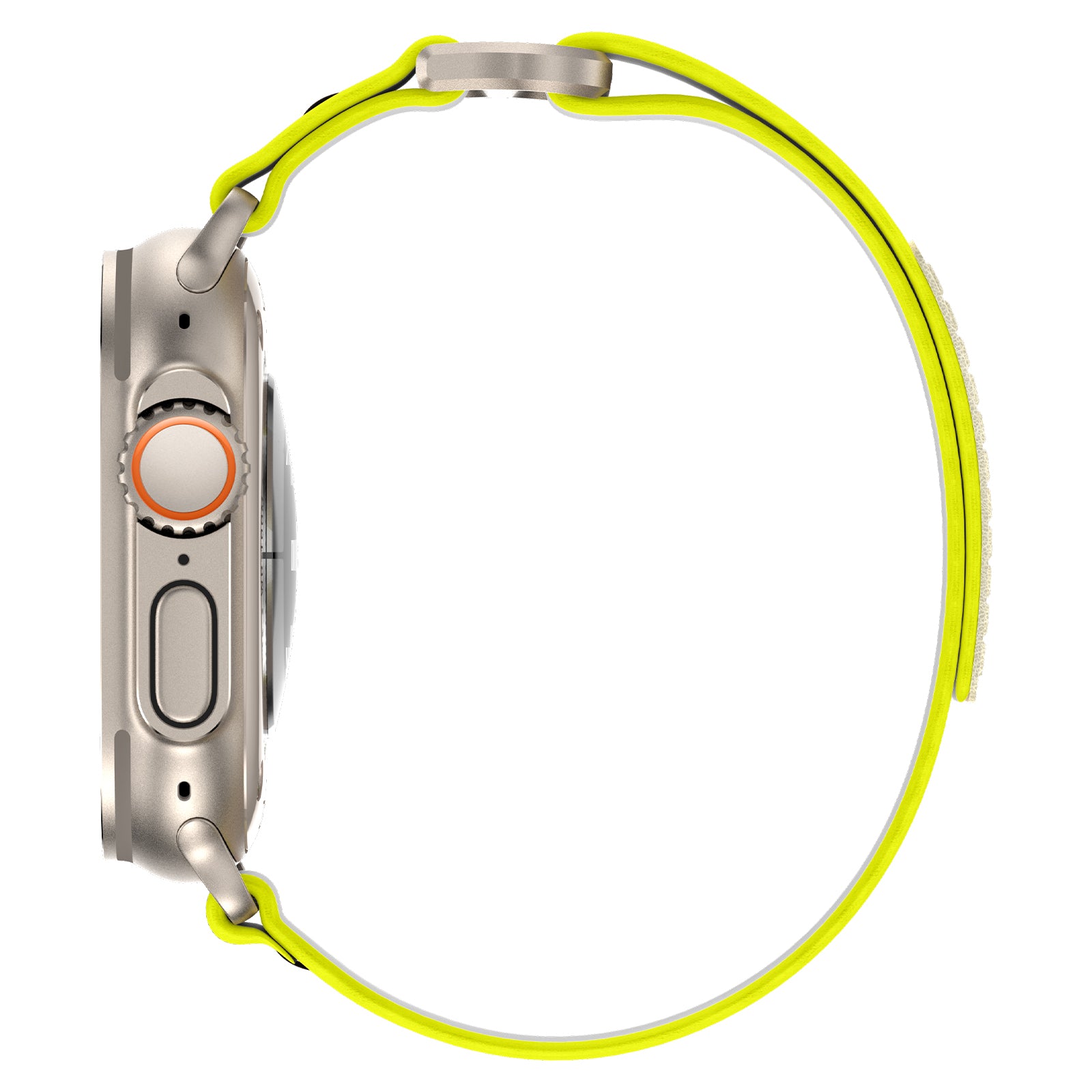 For Apple Watch Ultra 2 Ultra 49mm / Series 9 8 7 45mm / 6 5 4 SE (2023) SE (2022) SE 44mm / 3 2 1 42mm Nylon Braided Watch Band, Size: M - Yellow+White