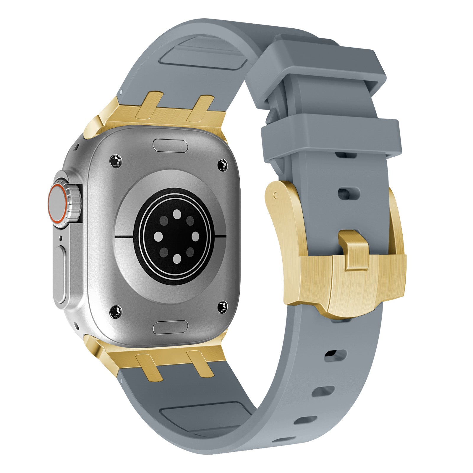 For Apple Watch Series 9 8 7 41mm / 6 5 4 SE (2023) SE (2022) SE 40mm /  3 2 1 38mm Liquid Silicone Strap Metal Connector - Black+White