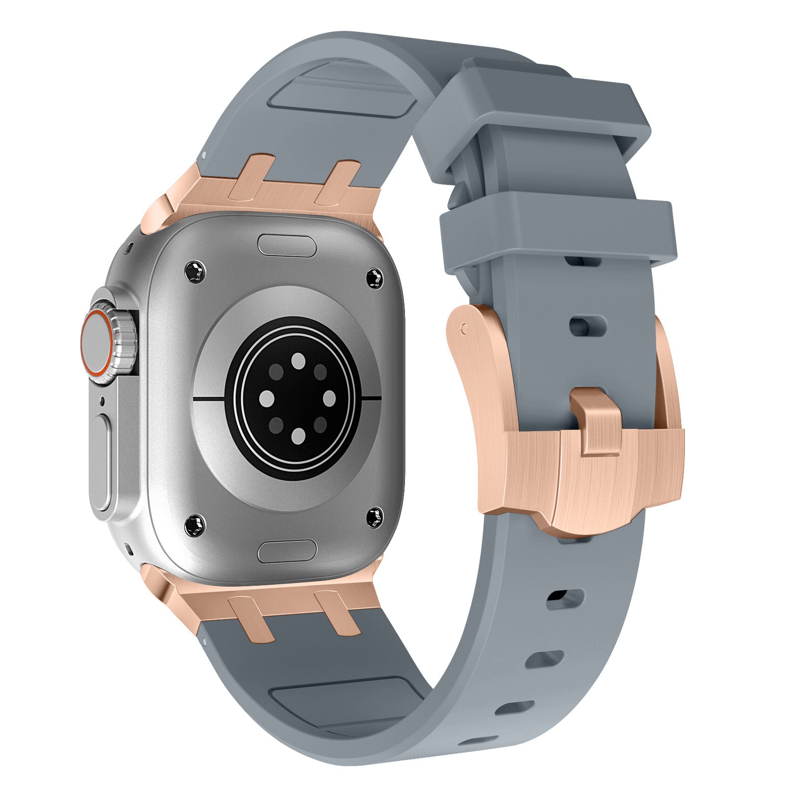 For Apple Watch Series 9 8 7 41mm / 6 5 4 SE (2023) SE (2022) SE 40mm /  3 2 1 38mm Liquid Silicone Strap Metal Connector - Black+White
