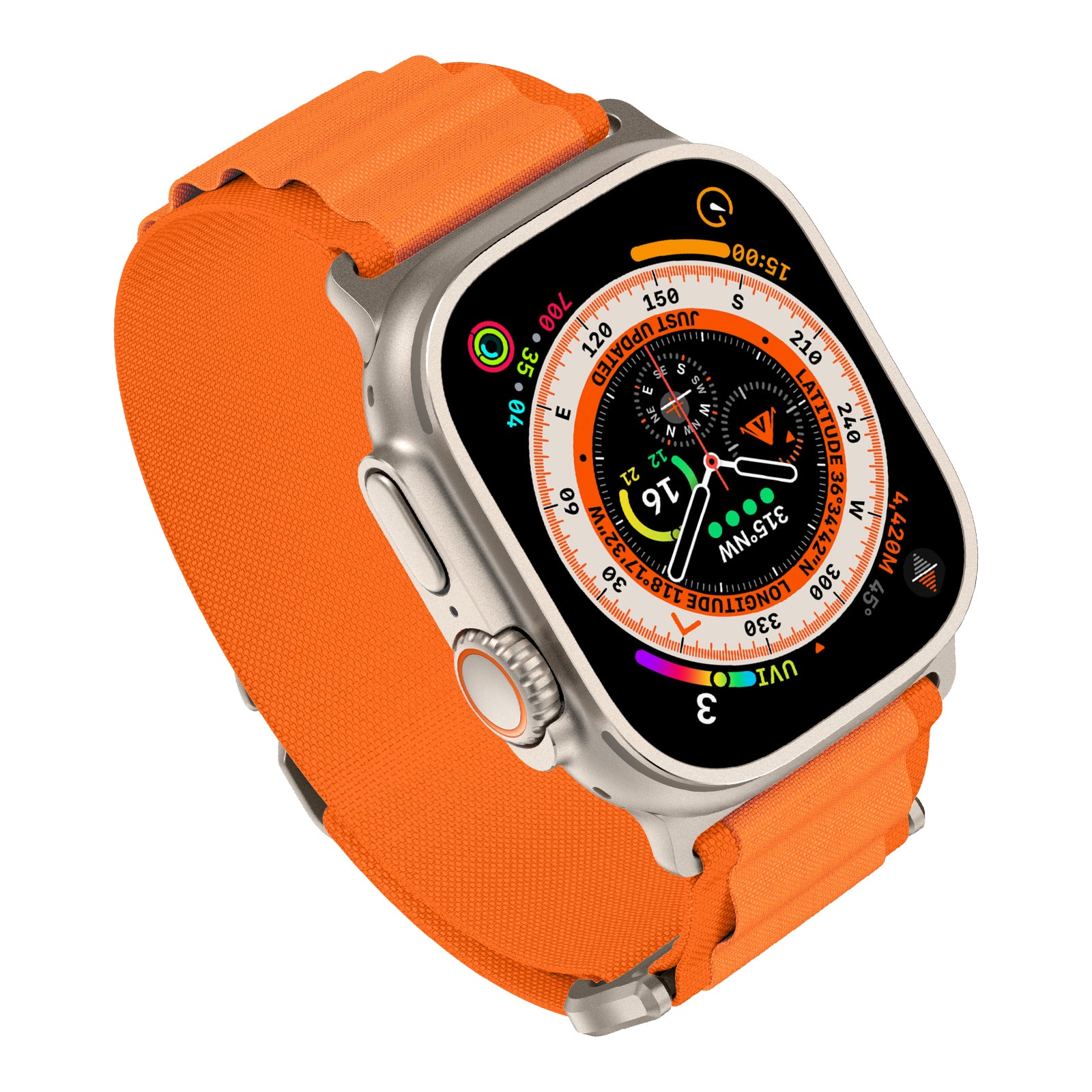 For Apple Watch Series 9 8 7 41mm / 6 5 4 SE (2023) SE (2022) SE 40mm / 3 2 1 38mm Loop Nylon Sport Watch Band - Orange