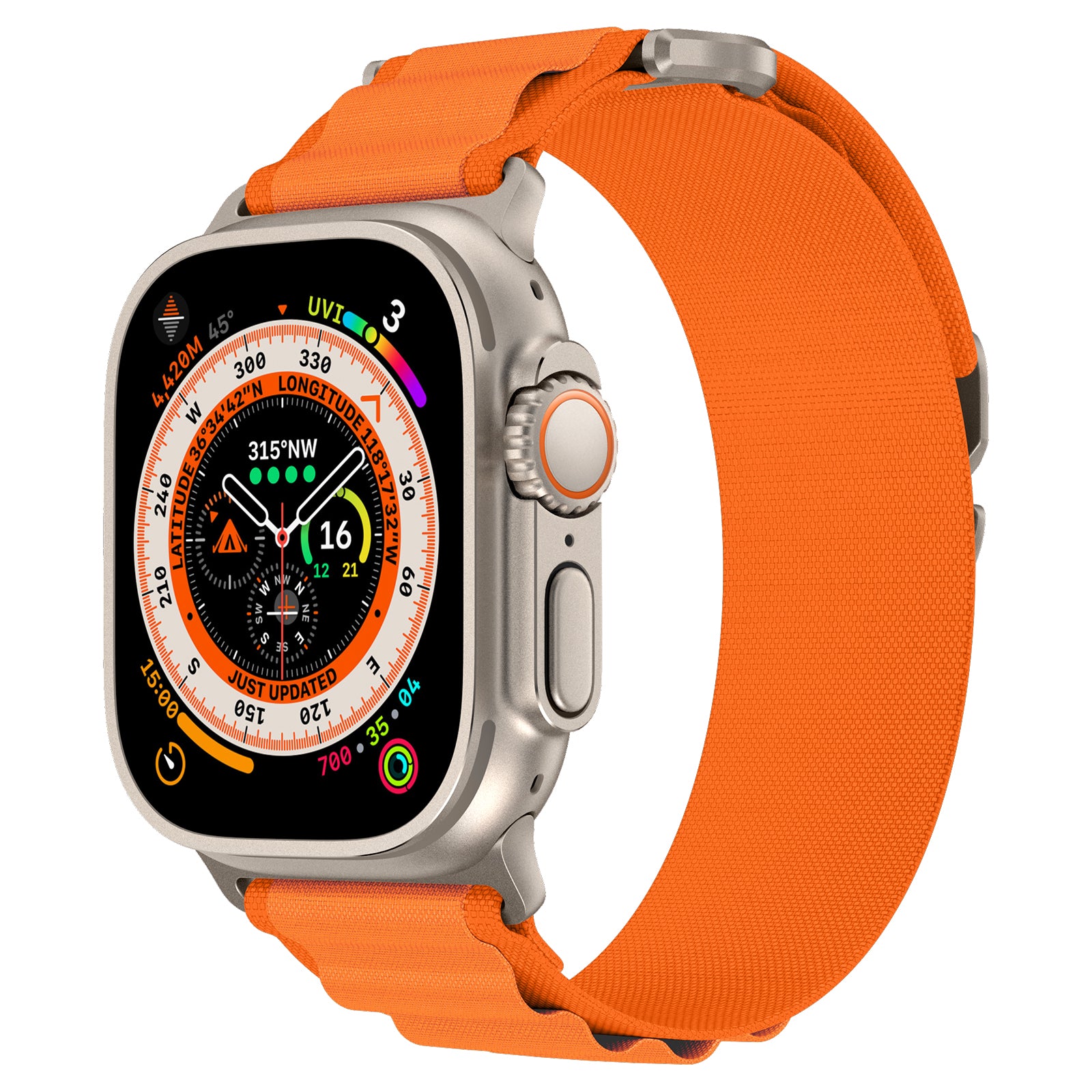 For Apple Watch Series 9 8 7 41mm / 6 5 4 SE (2023) SE (2022) SE 40mm / 3 2 1 38mm Loop Nylon Sport Watch Band - Orange
