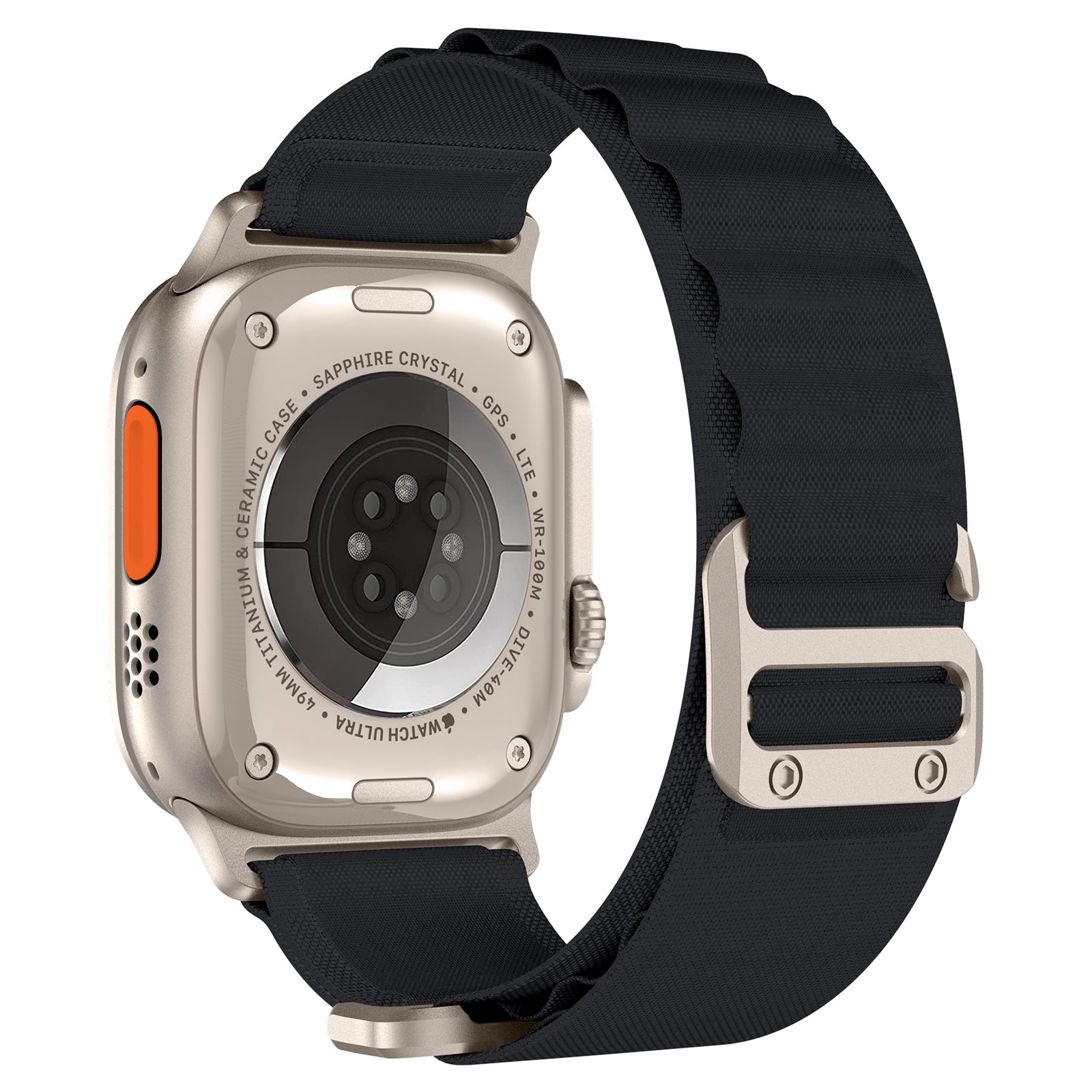 For Apple Watch Series 9 8 7 41mm / 6 5 4 SE (2023) SE (2022) SE 40mm / 3 2 1 38mm Loop Nylon Sport Watch Band - Orange