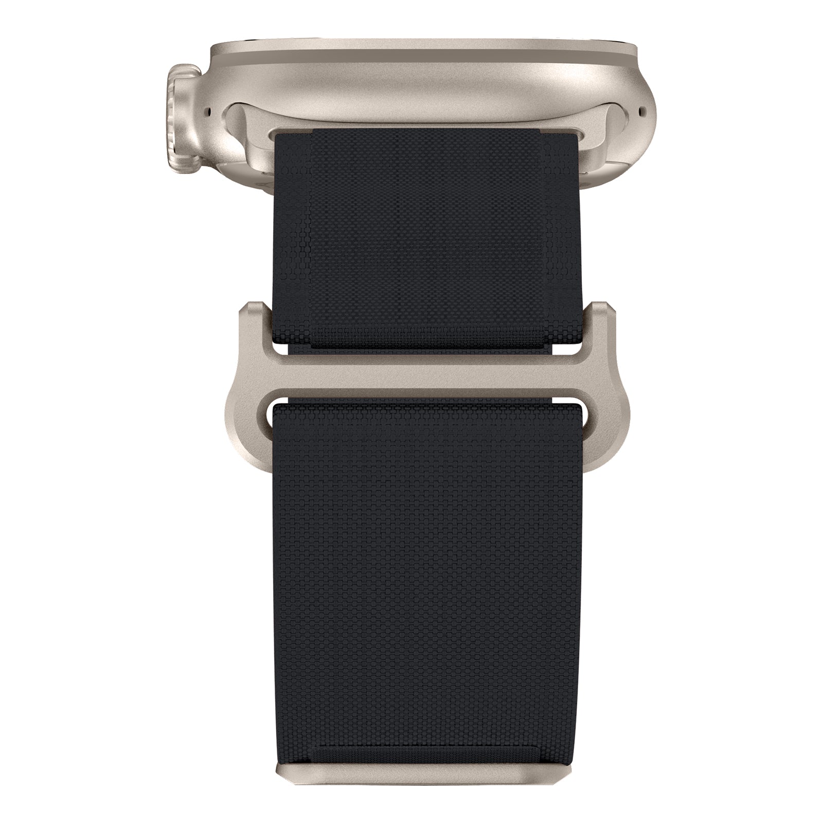 For Apple Watch Ultra 2 Ultra 49mm / Series 9 8 7 45mm / 6 5 4 SE (2023) SE (2022) SE 44mm / 3 2 1 42mm Braided Nylon Watch Straps, Size: M - Black