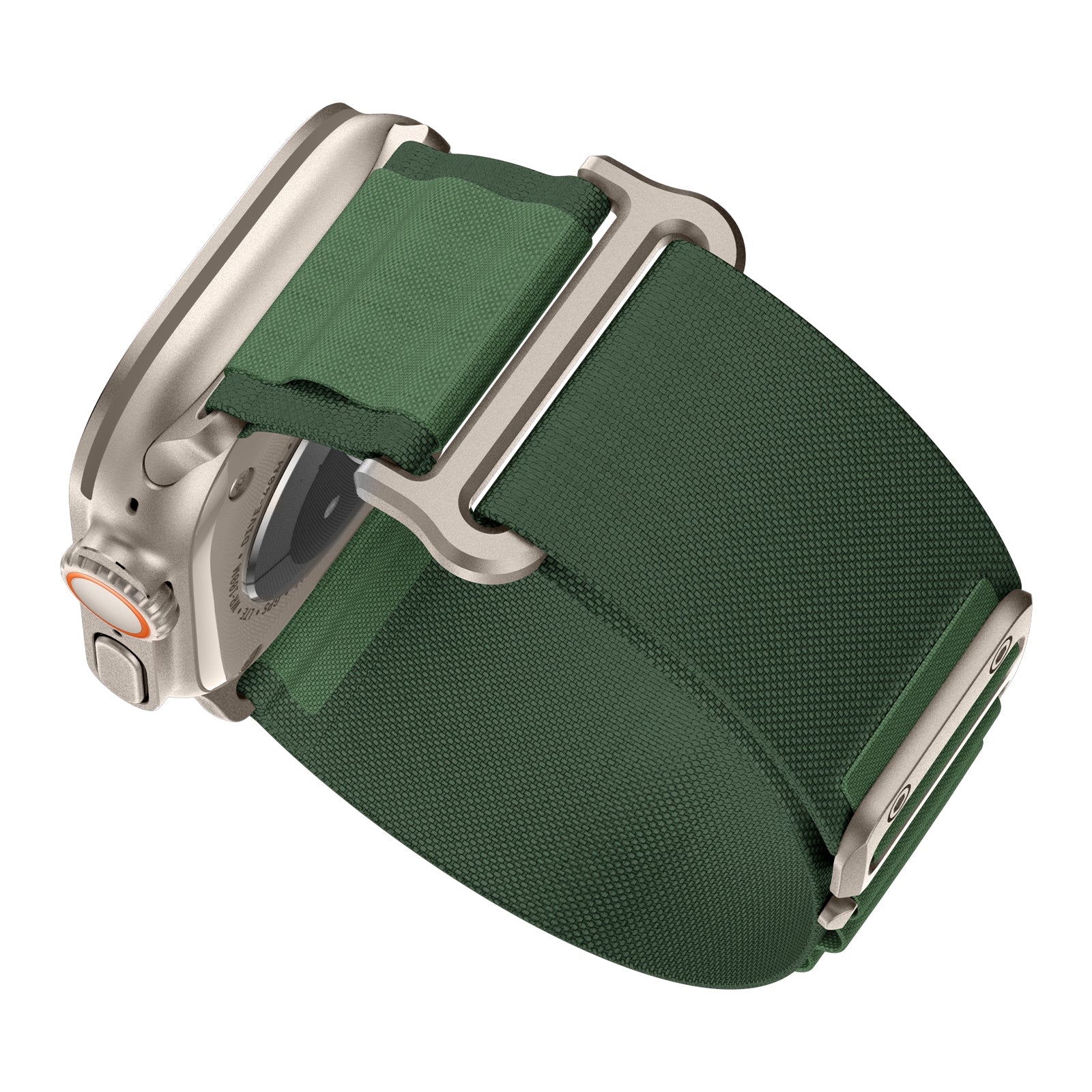 For Apple Watch Ultra 2 Ultra 49mm / Series 9 8 7 45mm / 6 5 4 SE (2023) SE (2022) SE 44mm / 3 2 1 42mm Loop Nylon Watch Band, Size: L - Green