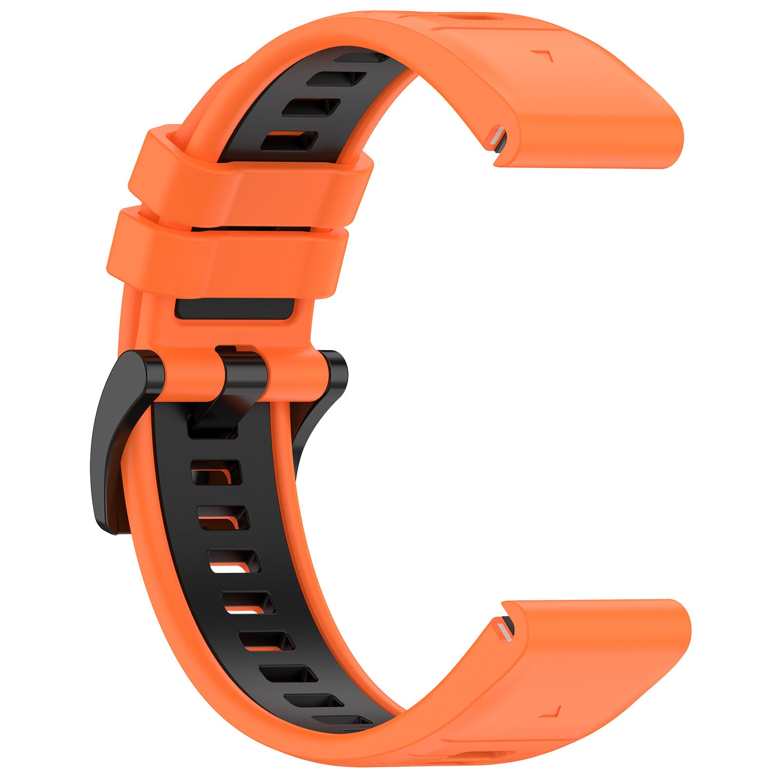 For Garmin Fenix 7X / 7X Pro / 6X QuickFit 26mm Silicone Watch Strap Dual Color Wrist Band - Orange+Black