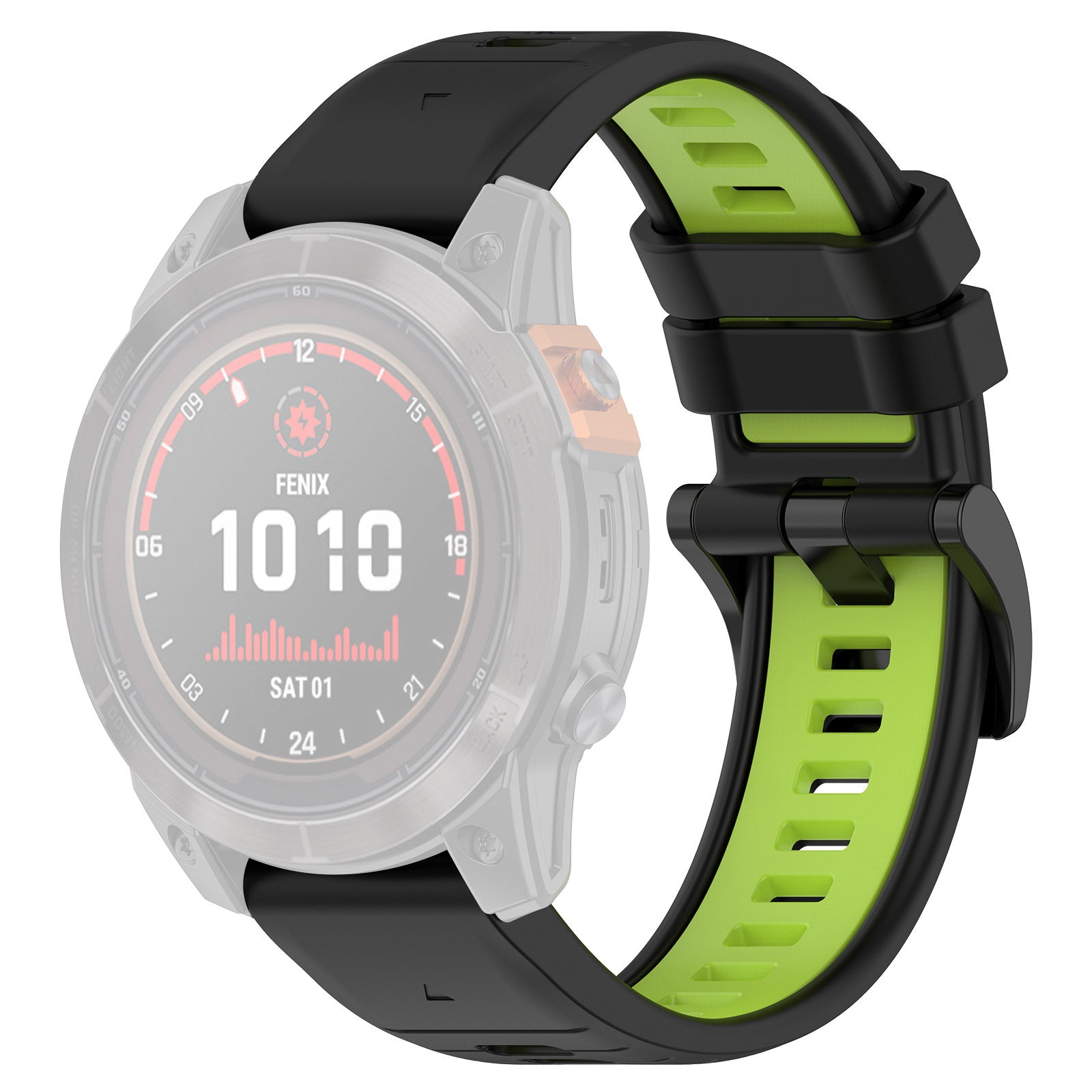 For Garmin Fenix 7X / 7X Pro / 6X QuickFit 26mm Silicone Watch Strap Dual Color Wrist Band - Orange+Black