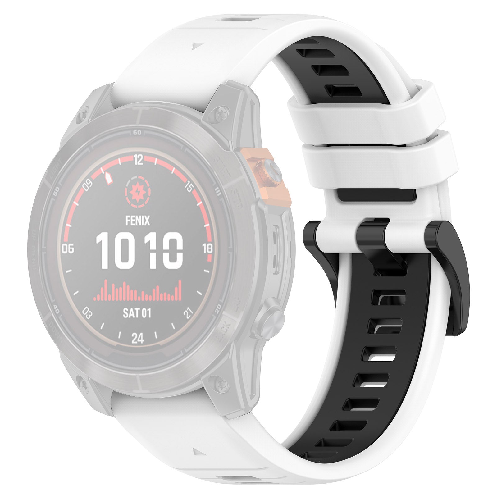 For Garmin Fenix 7S / 7S Pro / 6S QuickFit 20mm Silicone Watch Band Dual Color Strap Replacement - Black+Red