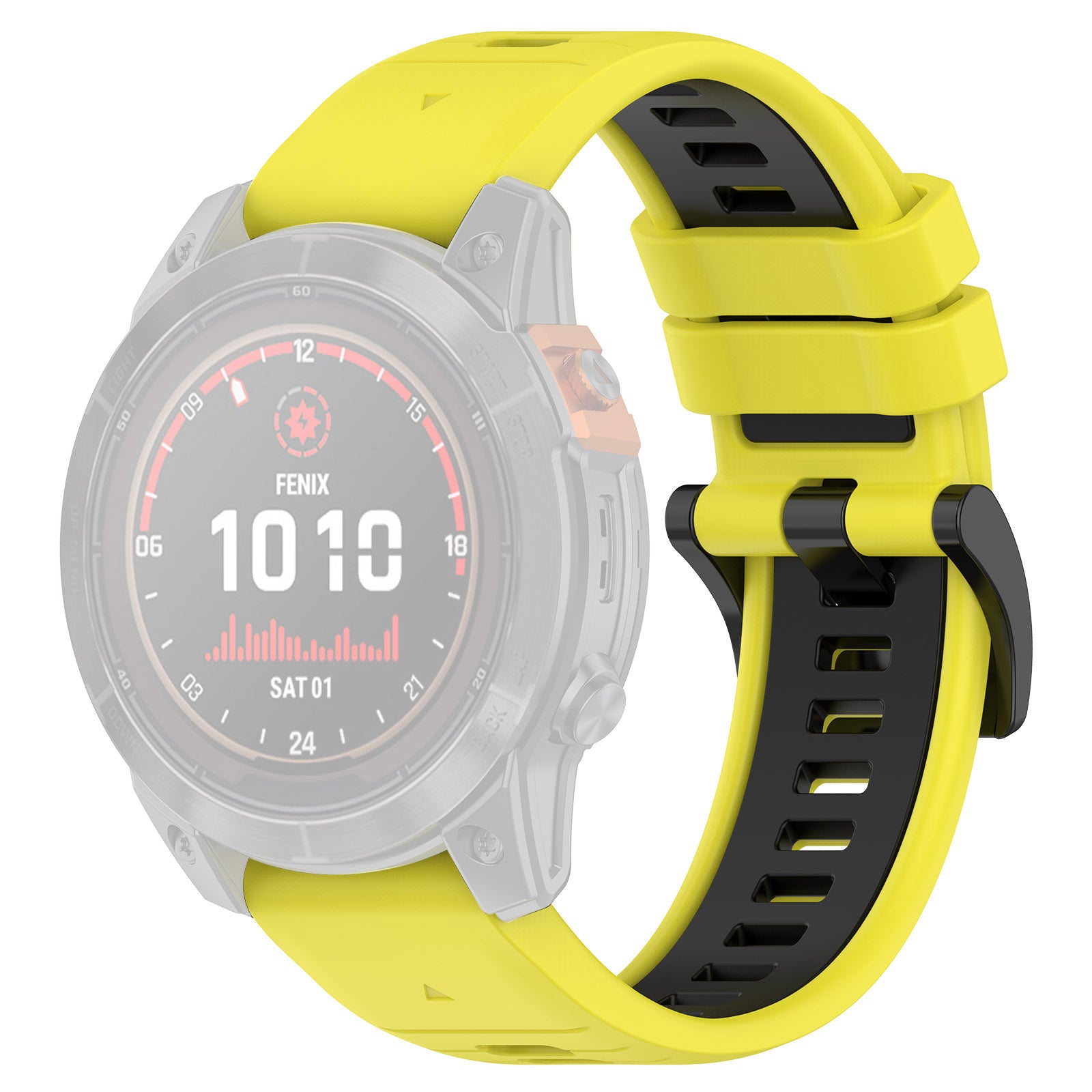 For Garmin Fenix 7S / 7S Pro / 6S QuickFit 20mm Silicone Watch Band Dual Color Strap Replacement - Black+Red