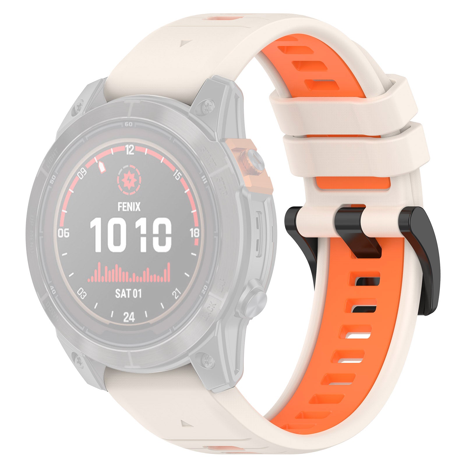For Garmin Fenix 7S / 7S Pro / 6S QuickFit 20mm Silicone Watch Band Dual Color Strap Replacement - Black+Red
