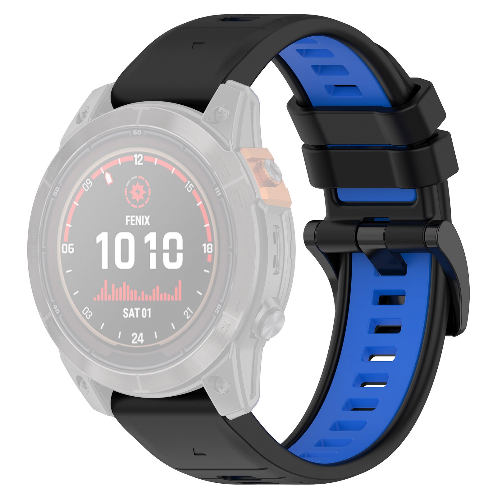 For Garmin Fenix 7 / 7 Pro / 6 / 6 Pro QuickFit 22mm Watch Band Dual Color Silicone Strap - Olive Green+Black