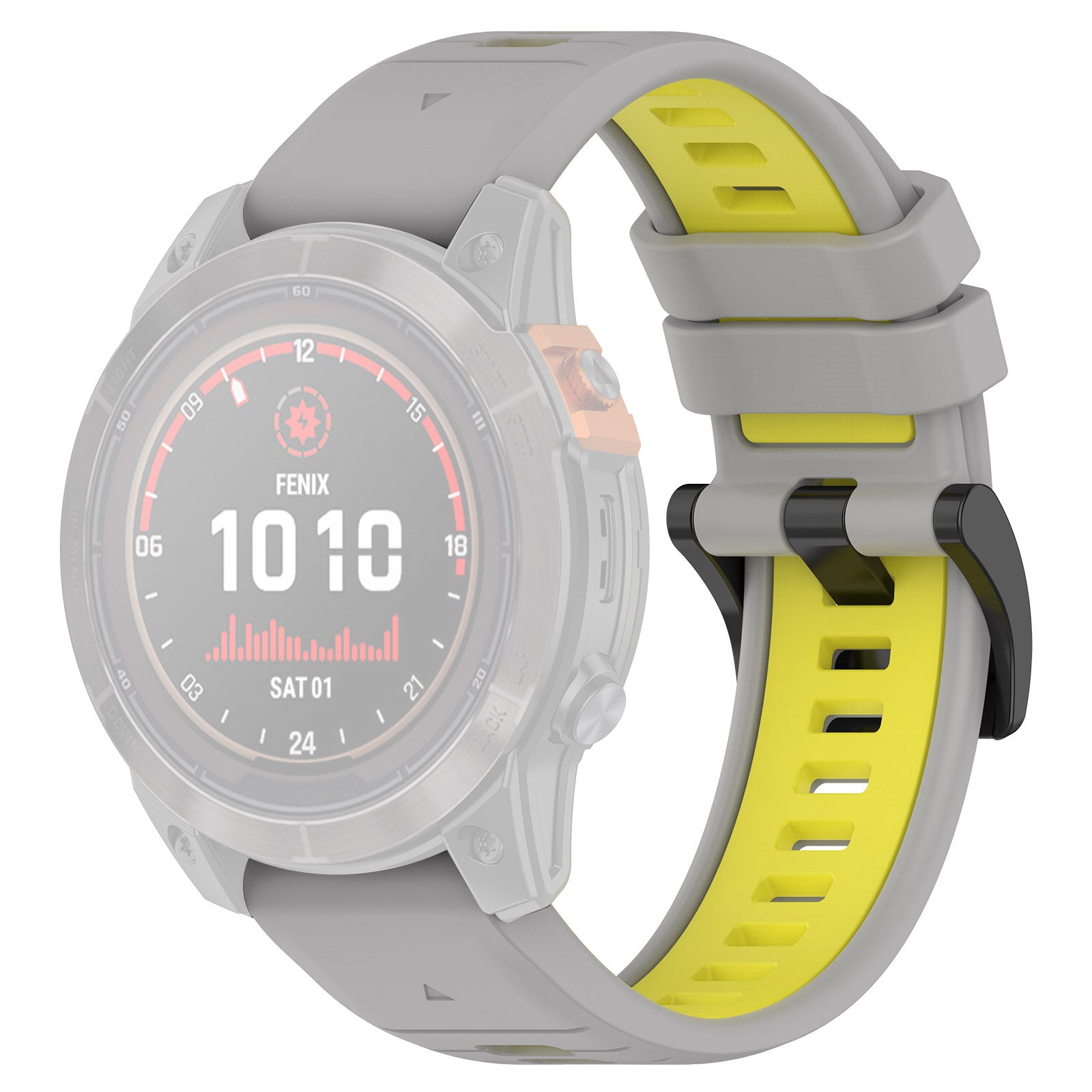 For Garmin Fenix 7 / 7 Pro / 6 / 6 Pro QuickFit 22mm Watch Band Dual Color Silicone Strap - Olive Green+Black