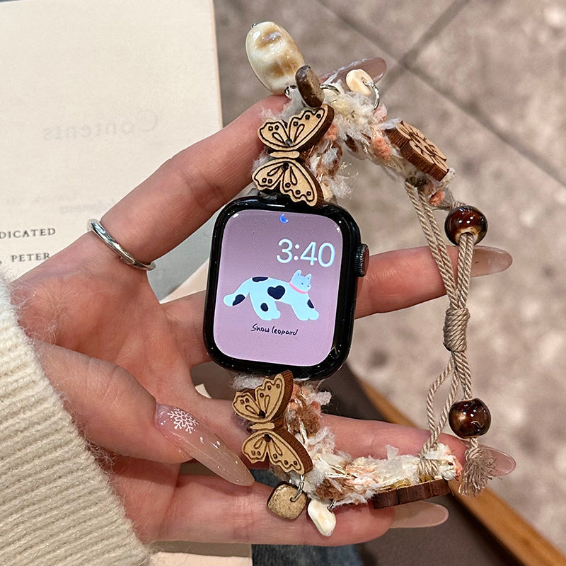For Apple Watch Ultra 2 Ultra 49mm / Series 9 8 7 45mm / 6 5 4 SE (2023) SE (2022) SE 44mm / 3 2 1 42mm Chain Bracelet Drawstring Watch Band - Bear