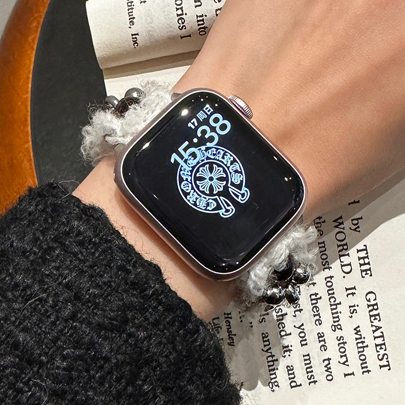 For Apple Watch Series 9 8 7 41mm / 6 5 4 SE (2023) SE (2022) SE 40mm / 3 2 1 38mm Woolen Strap Adjustable - Style A