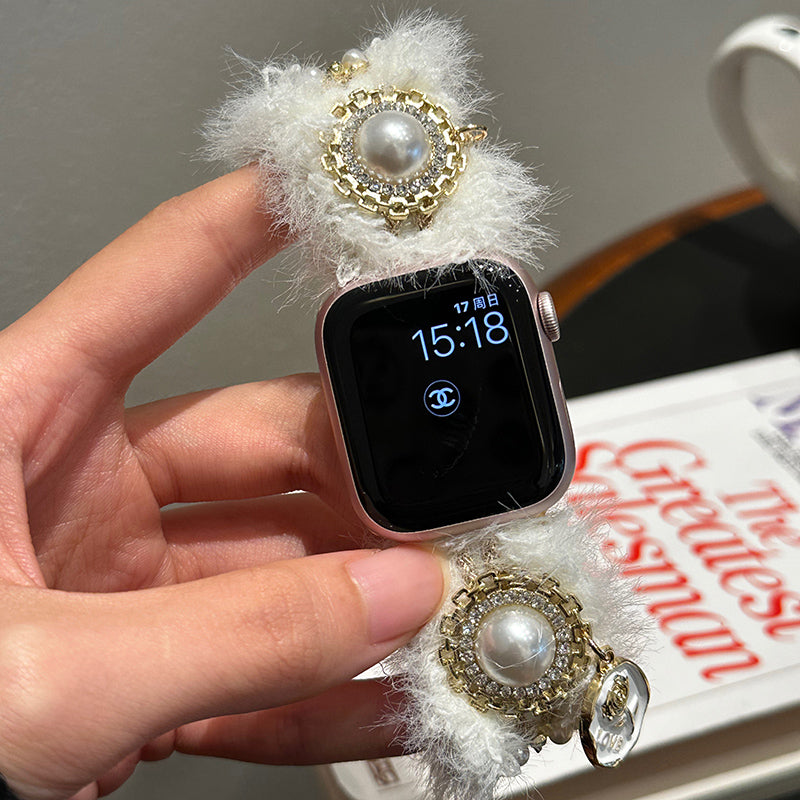 For Apple Watch Ultra 2 Ultra 49mm / Series 9 8 7 45mm / 6 5 4 SE (2023) SE (2022) SE 44mm / 3 2 1 42mm Drawstring Woolen Strap Bracelet - Style B