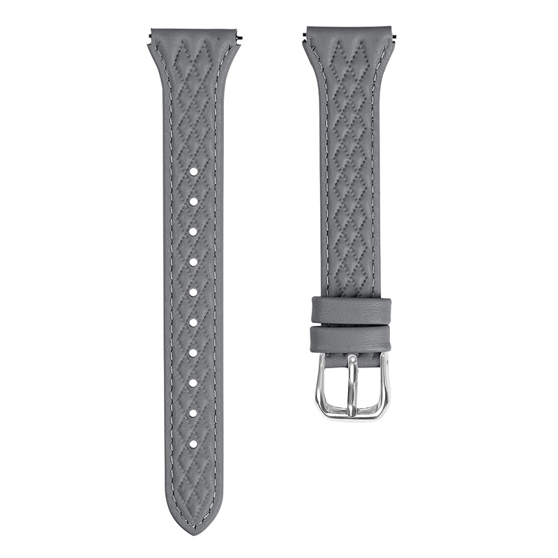 For Garmin Vivomove HR / Vivomove Rhombus Design Top-layer Cow Leather Watch Bracelet Band - Black