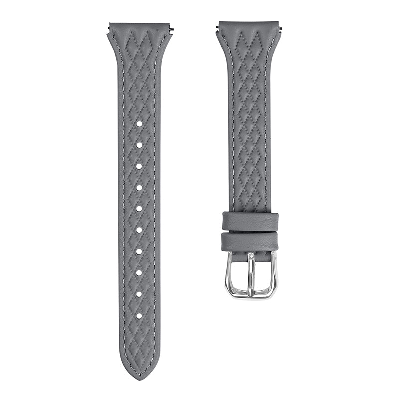 For LG Watch Sport Replacement Band Rhombus Imprinted Genuine Cow Leather Watch Strap - Pink