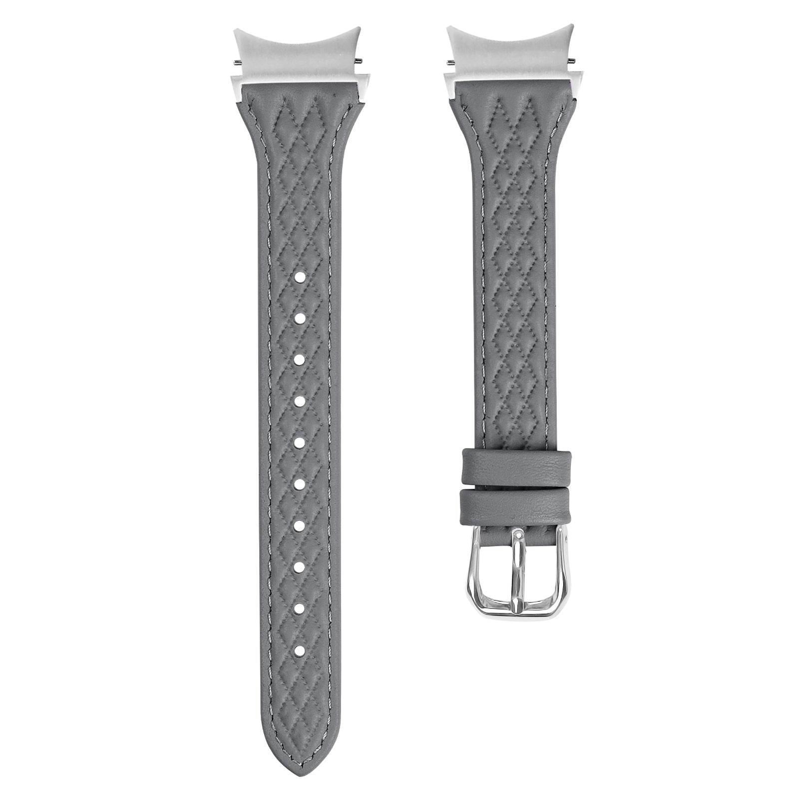 For Samsung Galaxy Watch6 40mm / 44mm / Watch6 Classic 43mm / 47mm Watch Strap Top-Layer Cow Leather Watchband - Grey