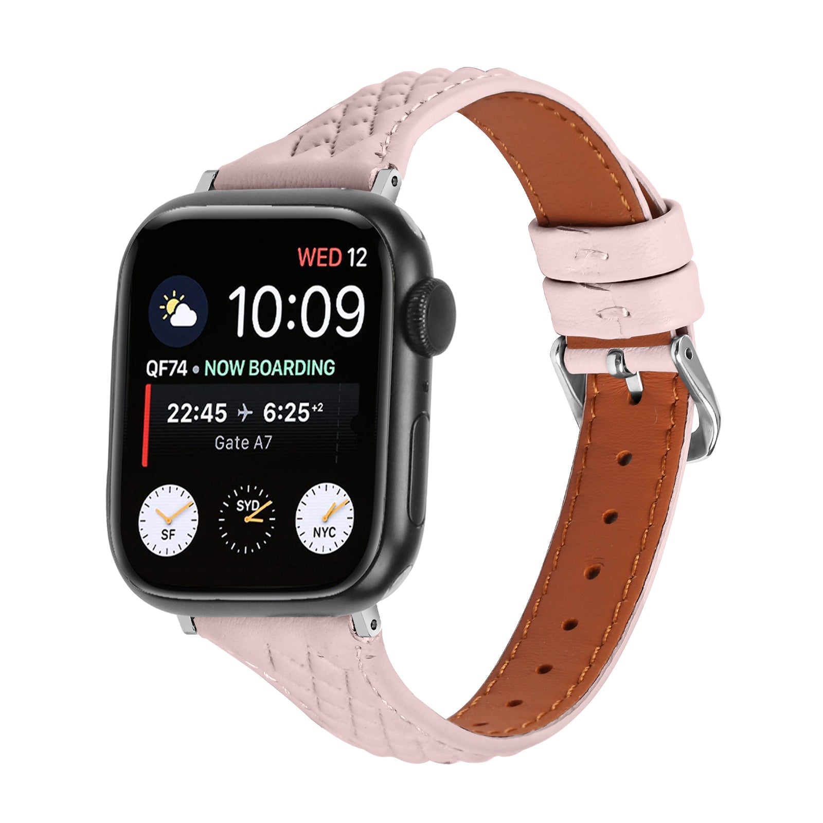For Apple Watch Series 9 8 7 41mm / 6 5 4 SE (2023) SE (2022) SE 40mm / 3 2 1 38mm Watch Band Top-Layer Cow Leather Strap - Pink
