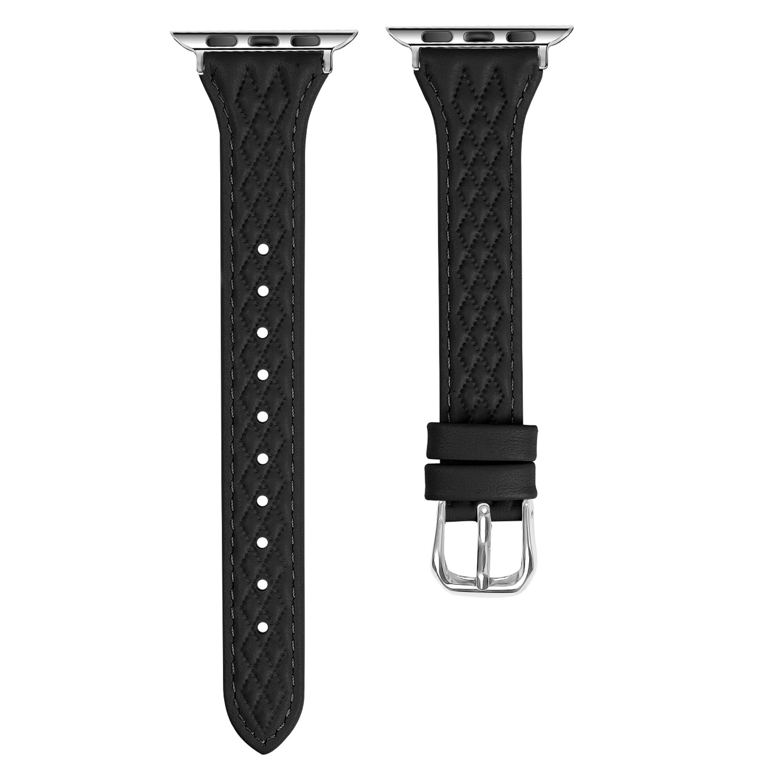 For Apple Watch Ultra 2 Ultra 49mm / 9 8 7 45mm / 6 5 4 SE (2023) SE (2022) SE 44mm / 3 2 1 42mm Top-Layer Cow Leather Watch Strap - Black