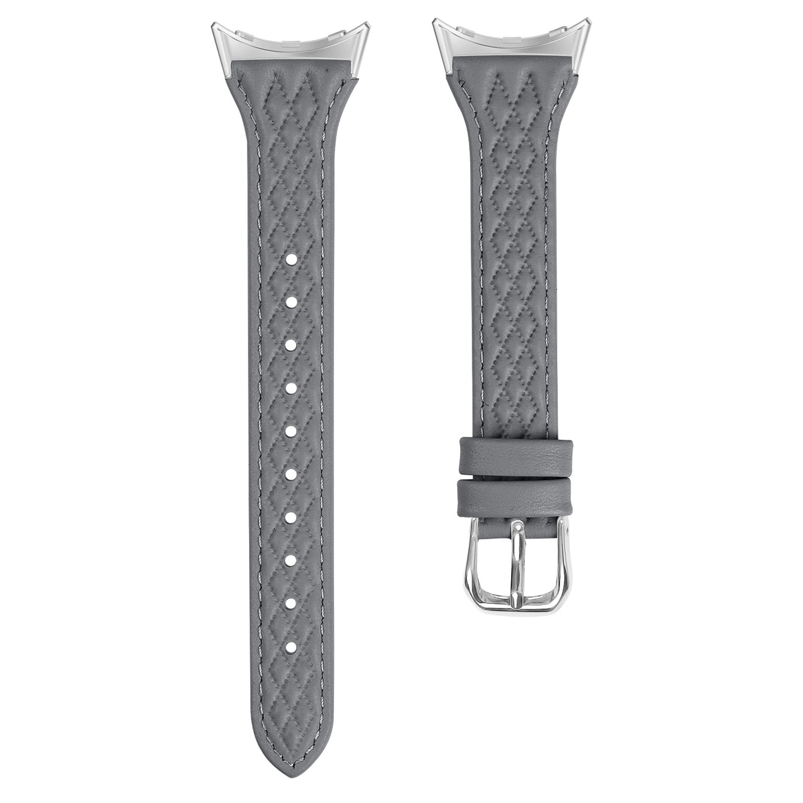 For Google Pixel Watch / Watch 2 Watch Strap Top-Layer Cow Leather Watch Band - Grey