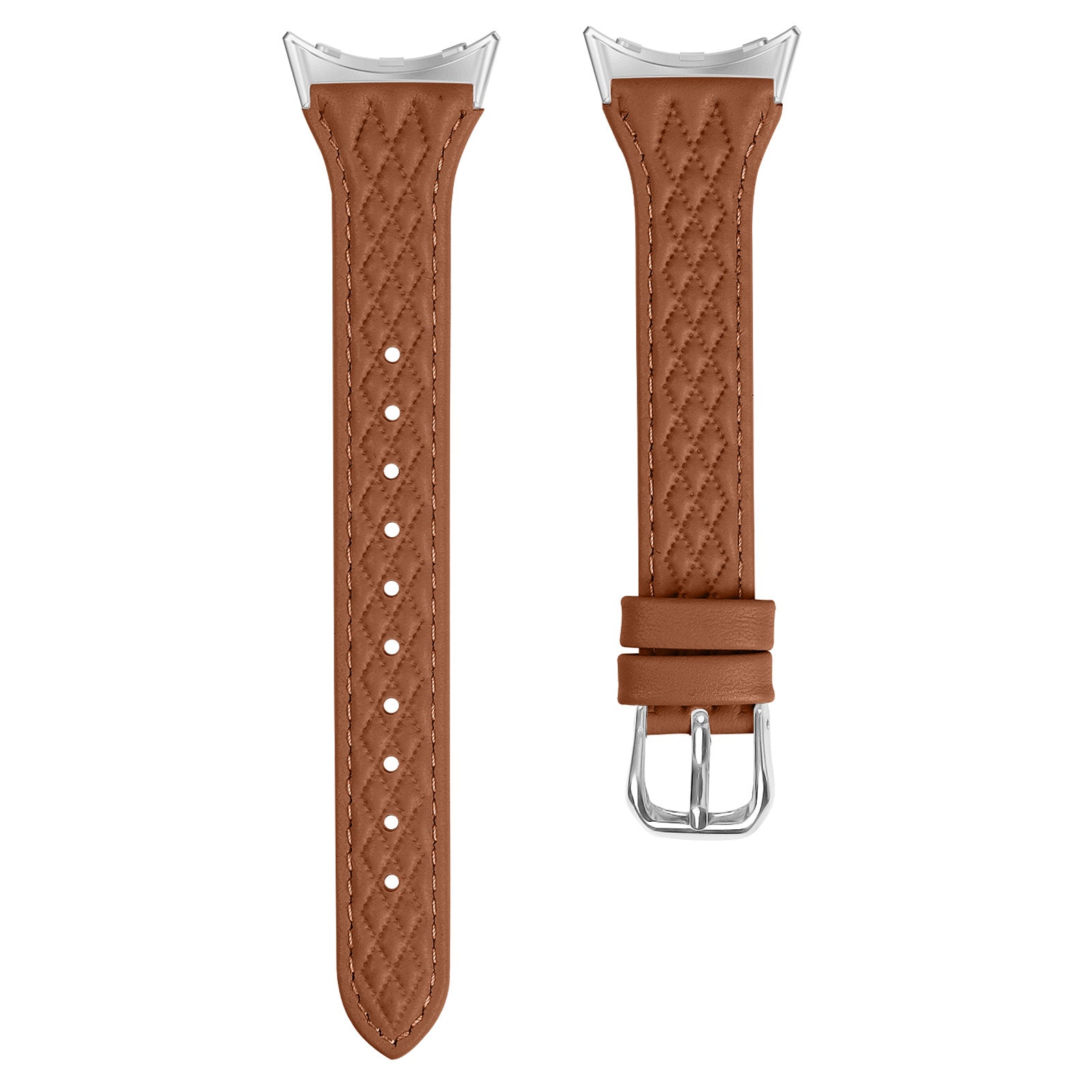 For Fitbit Versa 4 / Sense 2 Replacement Band Top-Layer Cow Leather Watch Strap - Apricot